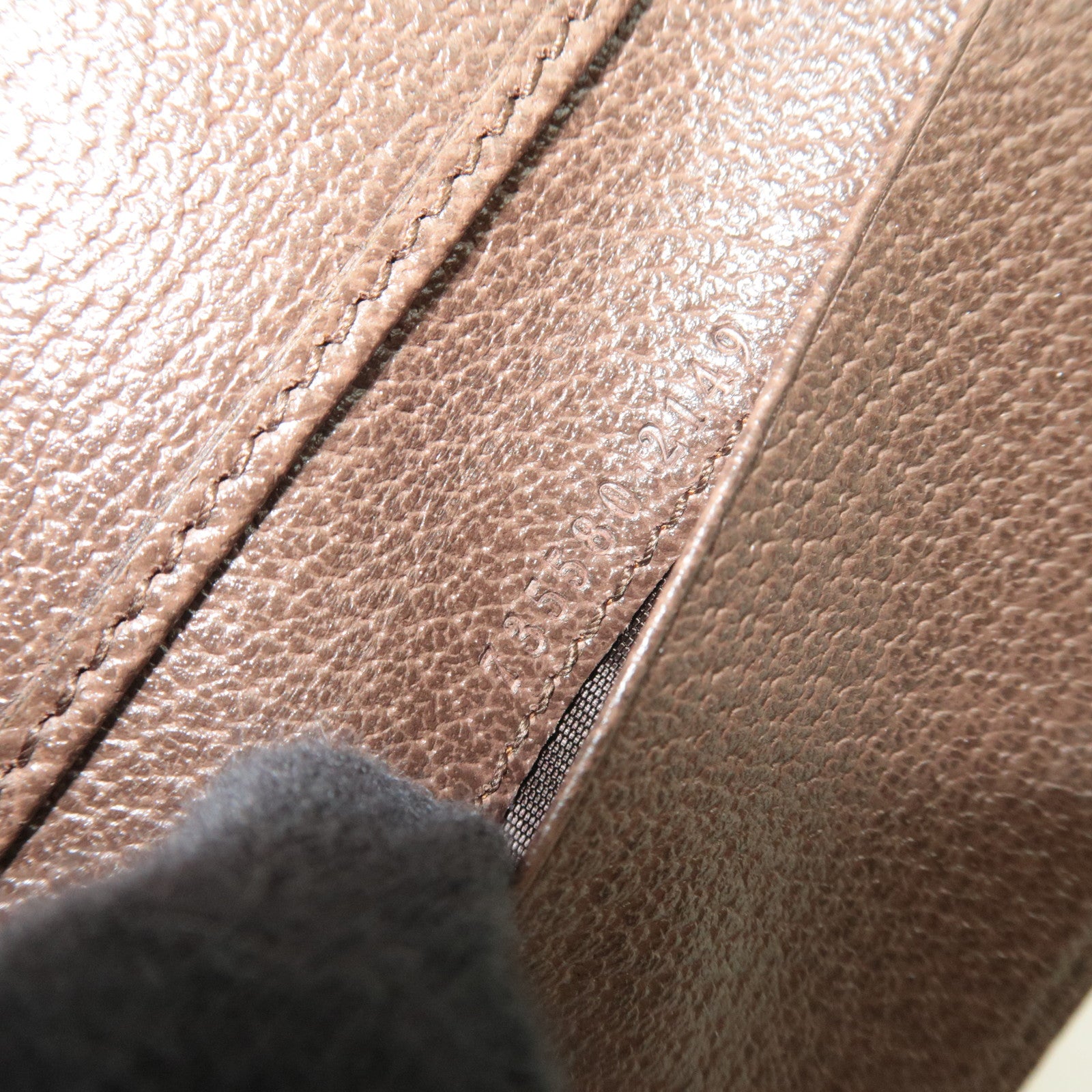 GUCCI Sherry GG Supreme Wallet Beige Brown 735580