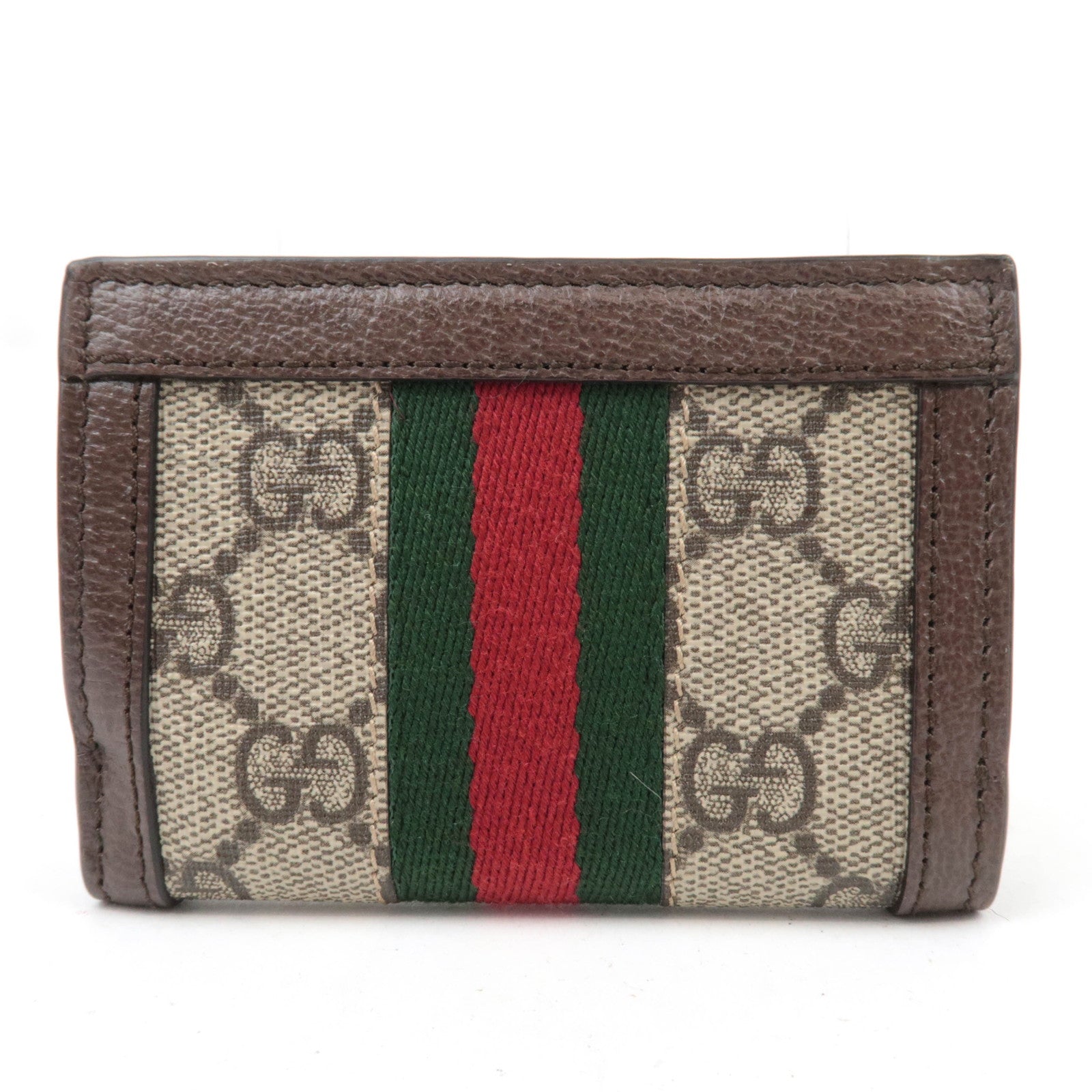 GUCCI Sherry GG Supreme Wallet Beige Brown 735580