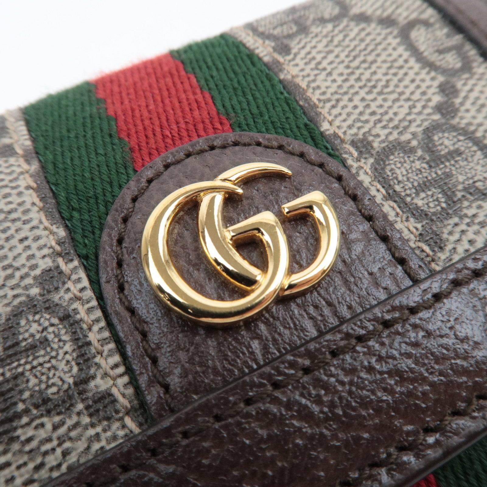 GUCCI Sherry GG Supreme Wallet Beige Brown 735580