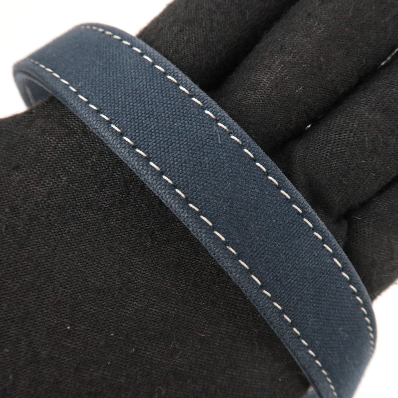 FENDI Canvas Leather Shoulder Bag Navy Marble