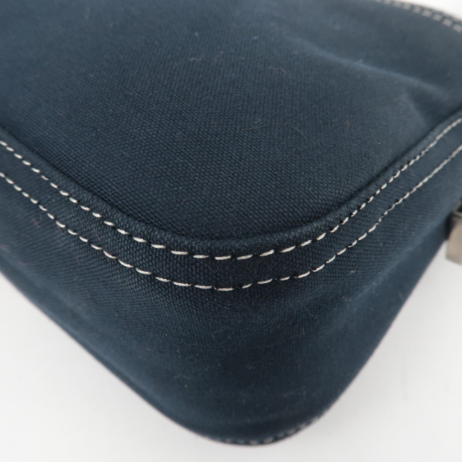 FENDI Canvas Leather Shoulder Bag Navy Marble