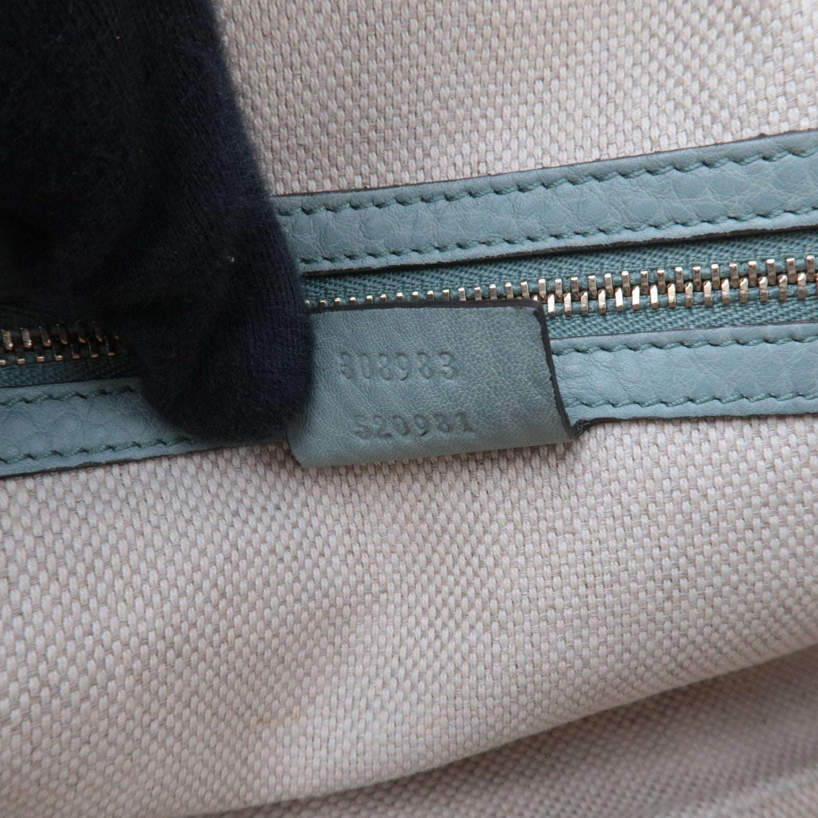GUCCI Soho Interlocking G Leather Chain Shoulder Bag Light Green 308983