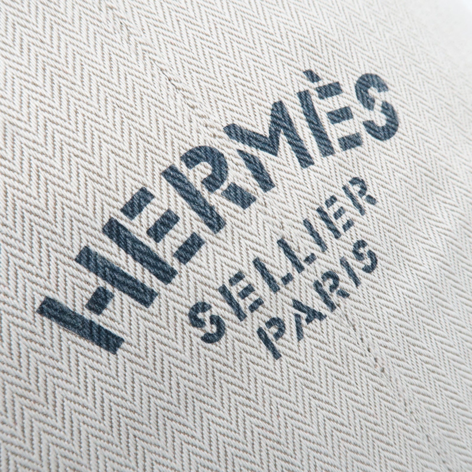HERMES Cavalier Canvas Shoulder Bag Ivory