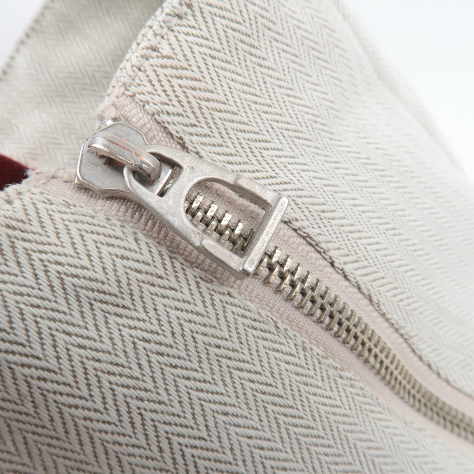 HERMES Cavalier Canvas Shoulder Bag Ivory