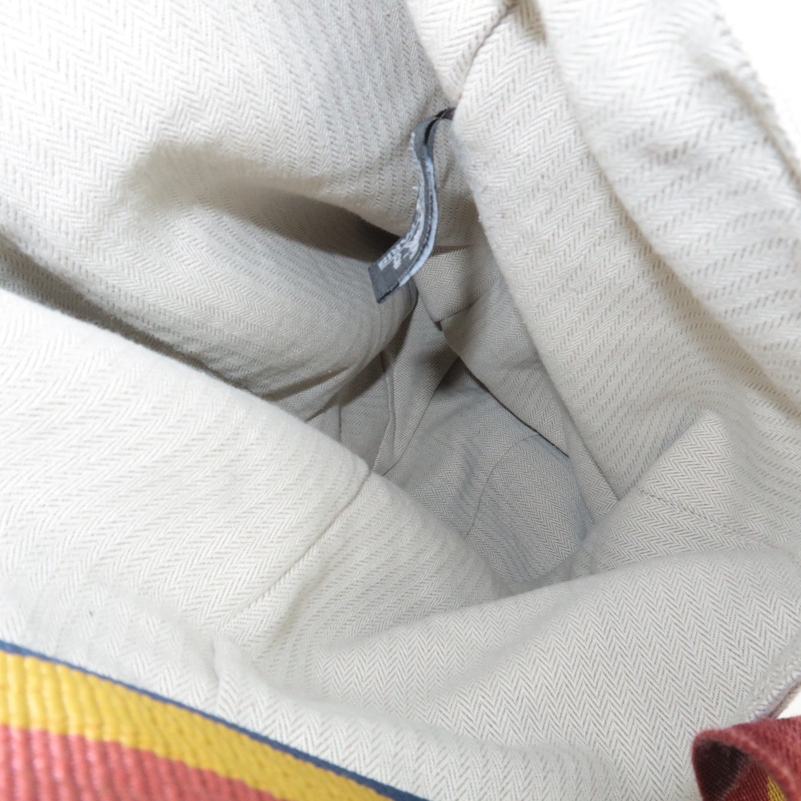HERMES Cavalier Canvas Shoulder Bag Ivory