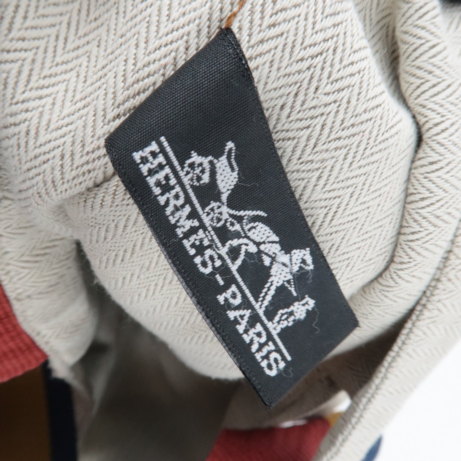 HERMES Cavalier Canvas Shoulder Bag Ivory