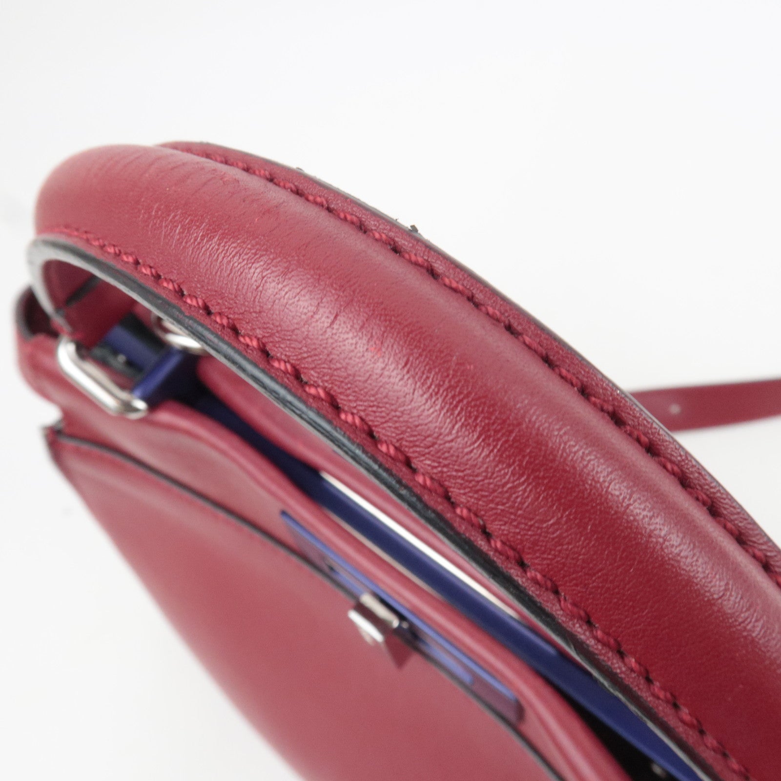 FENDI Peekaboo Medium Leather 2Way Handbag Red