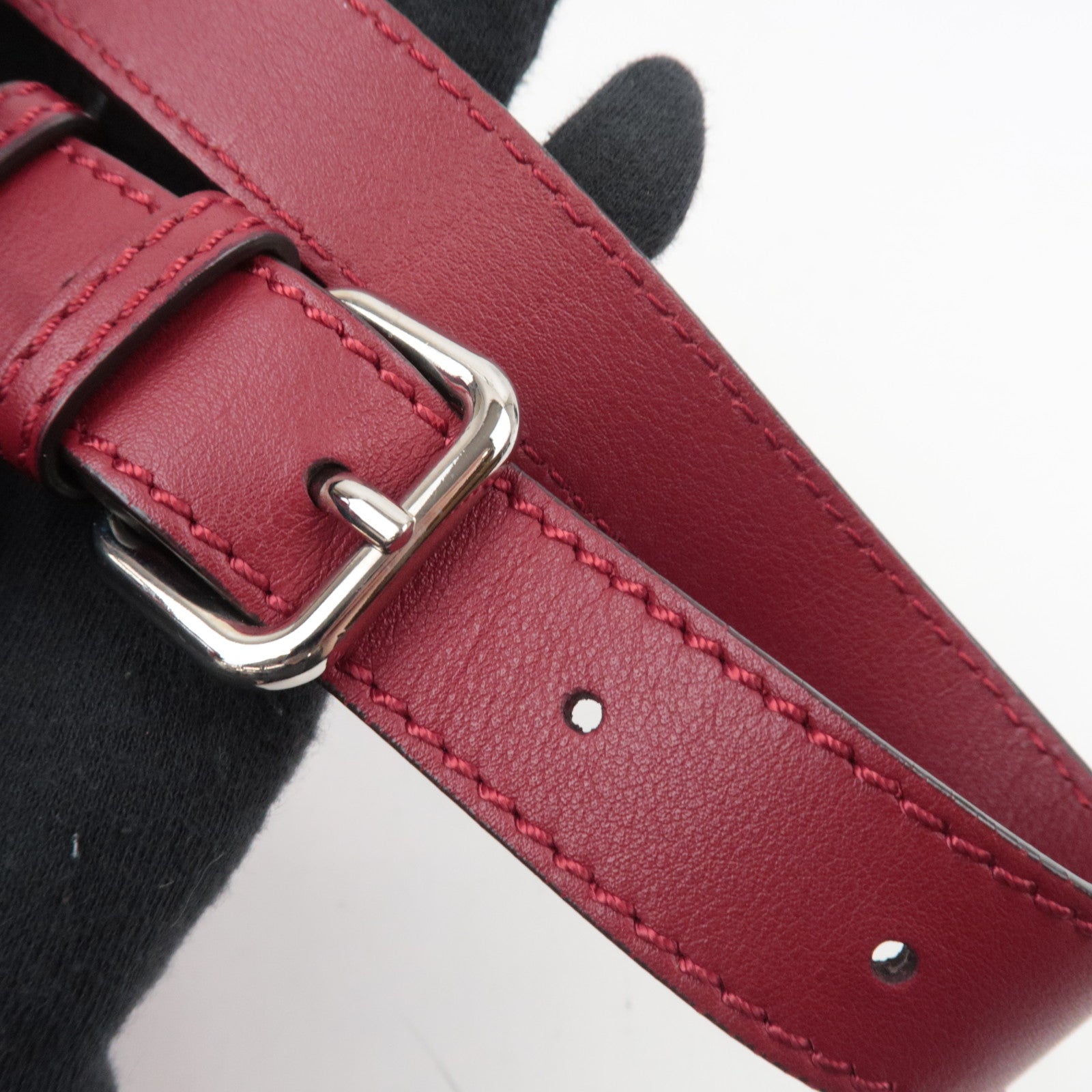 FENDI Peekaboo Medium Leather 2Way Handbag Red