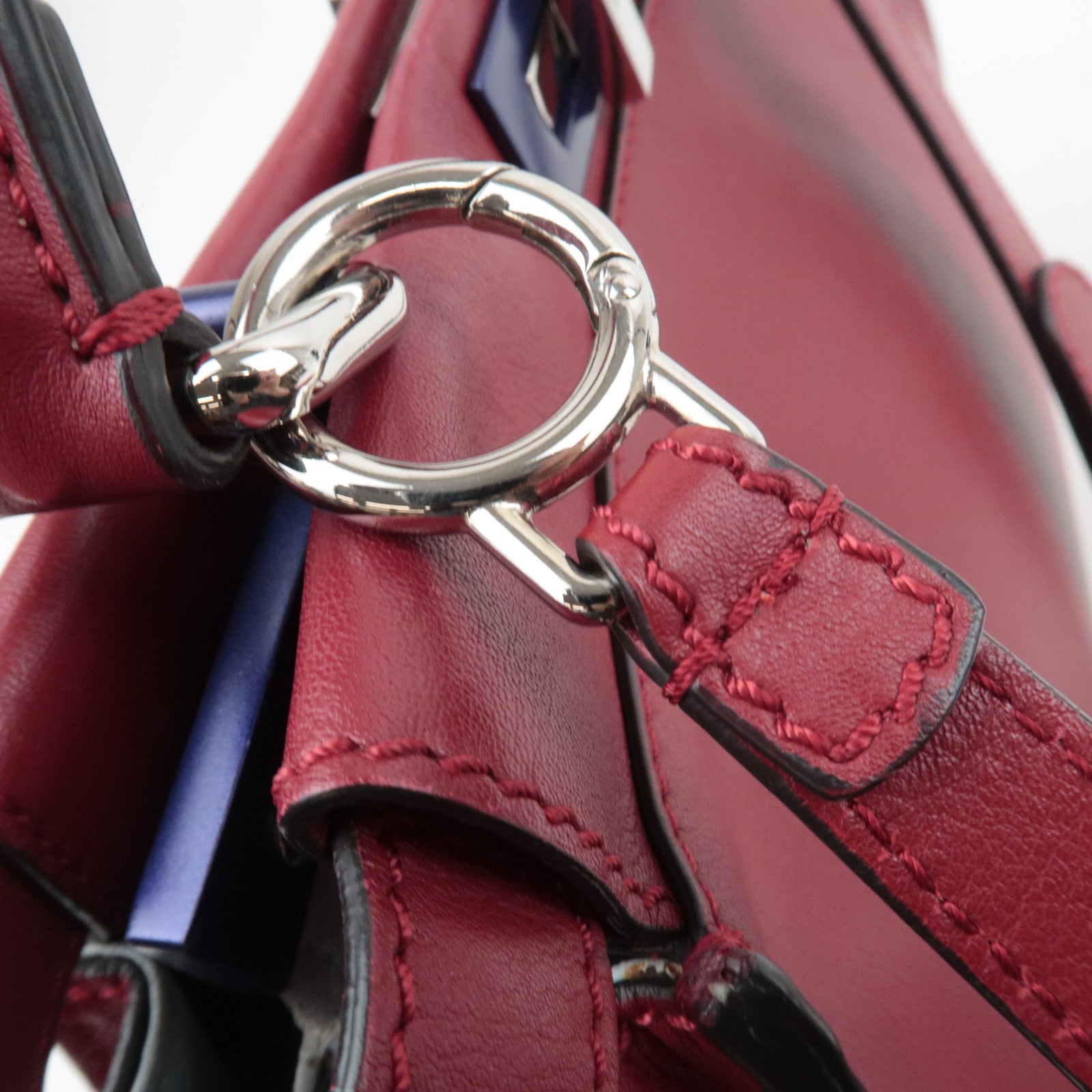 FENDI Peekaboo Medium Leather 2Way Handbag Red