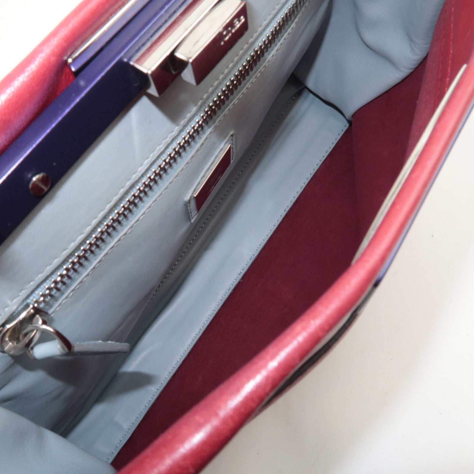 FENDI Peekaboo Medium Leather 2Way Handbag Red
