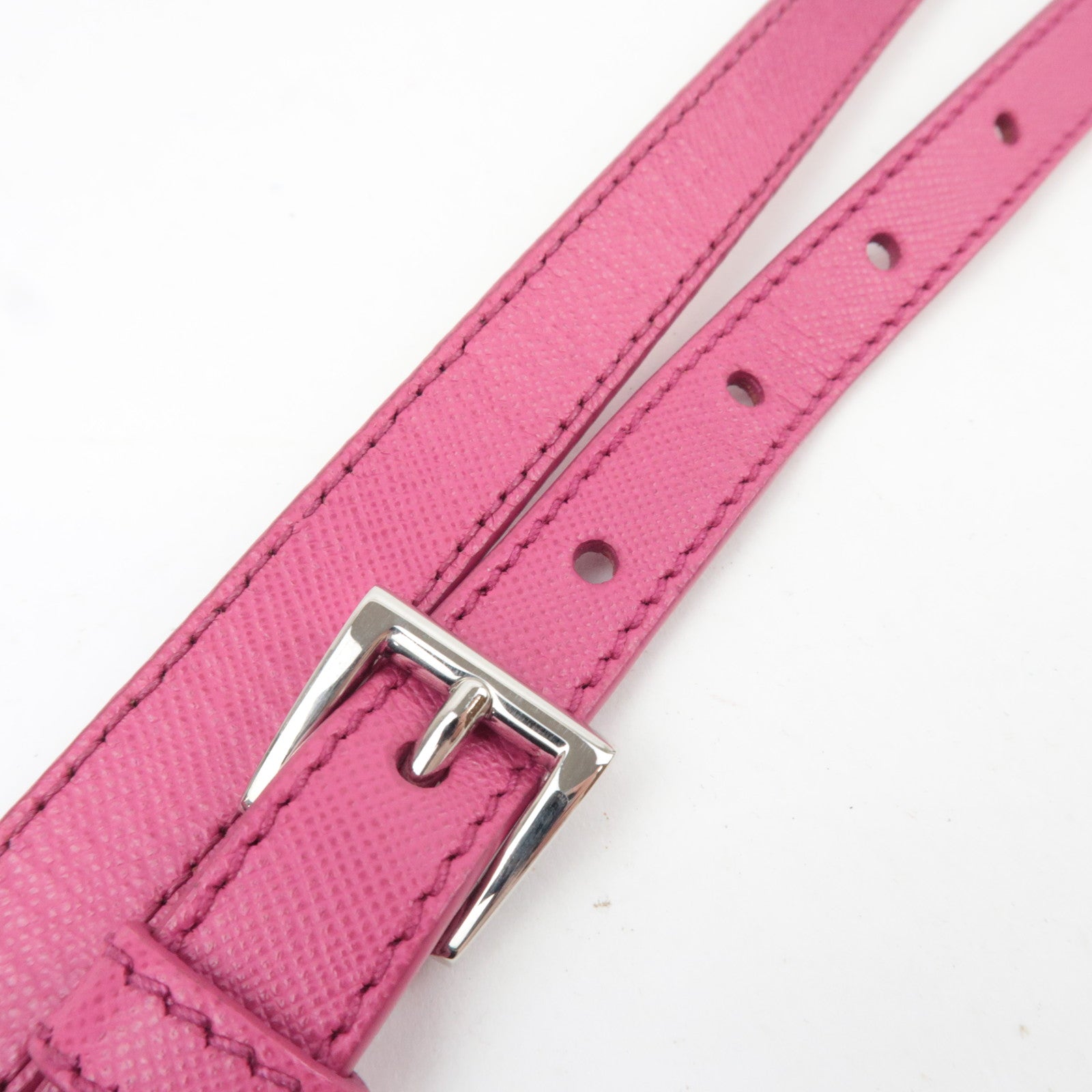 PRADA Nylon Saffiano Leather Shoulder Bag Pink