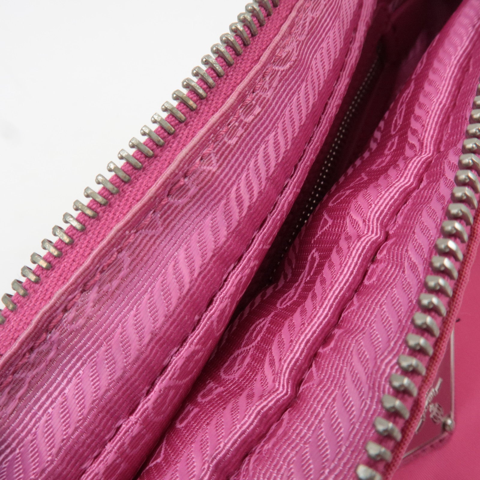 PRADA Nylon Saffiano Leather Shoulder Bag Pink