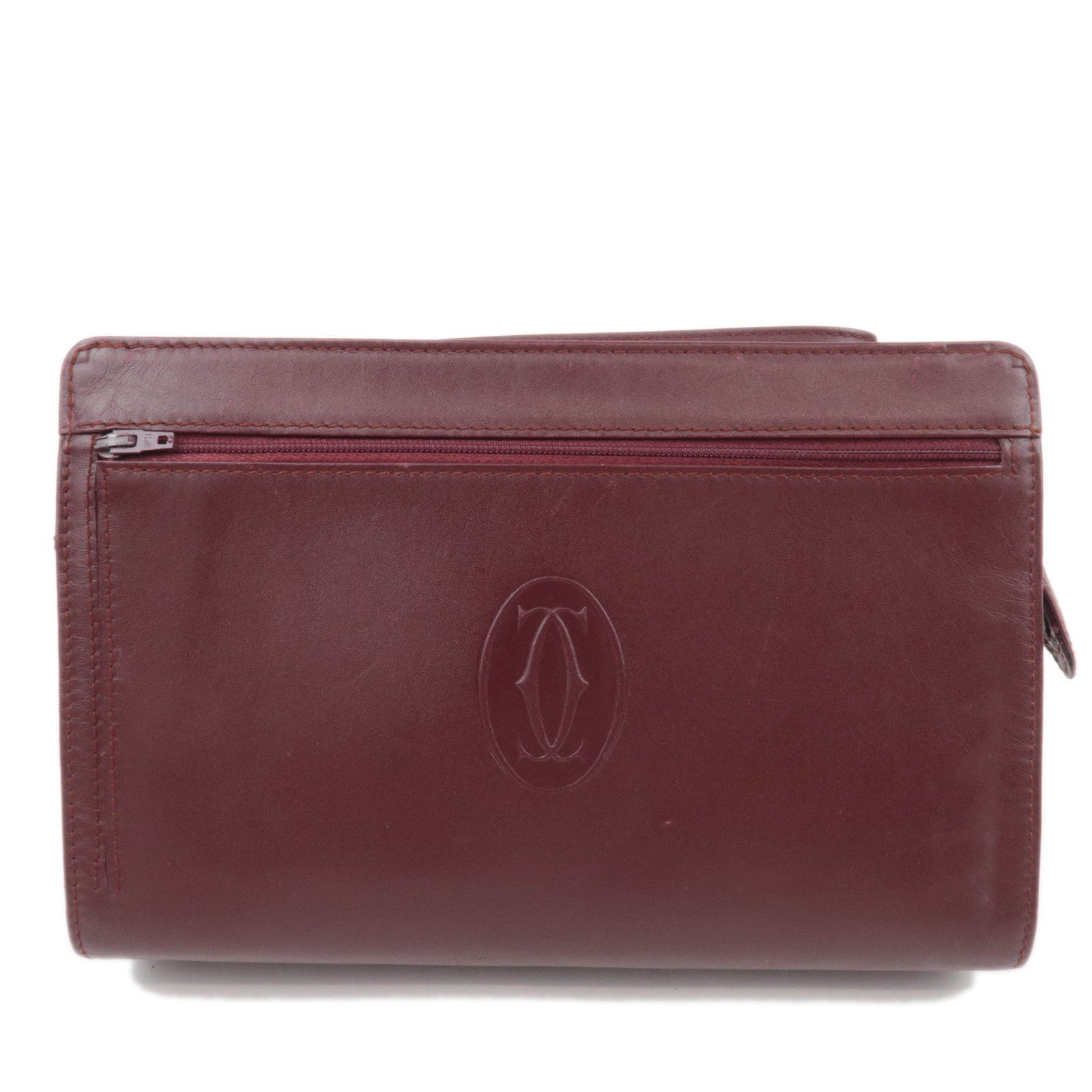Cartier Must Line Leather Clutch Bag Bordeaux87761