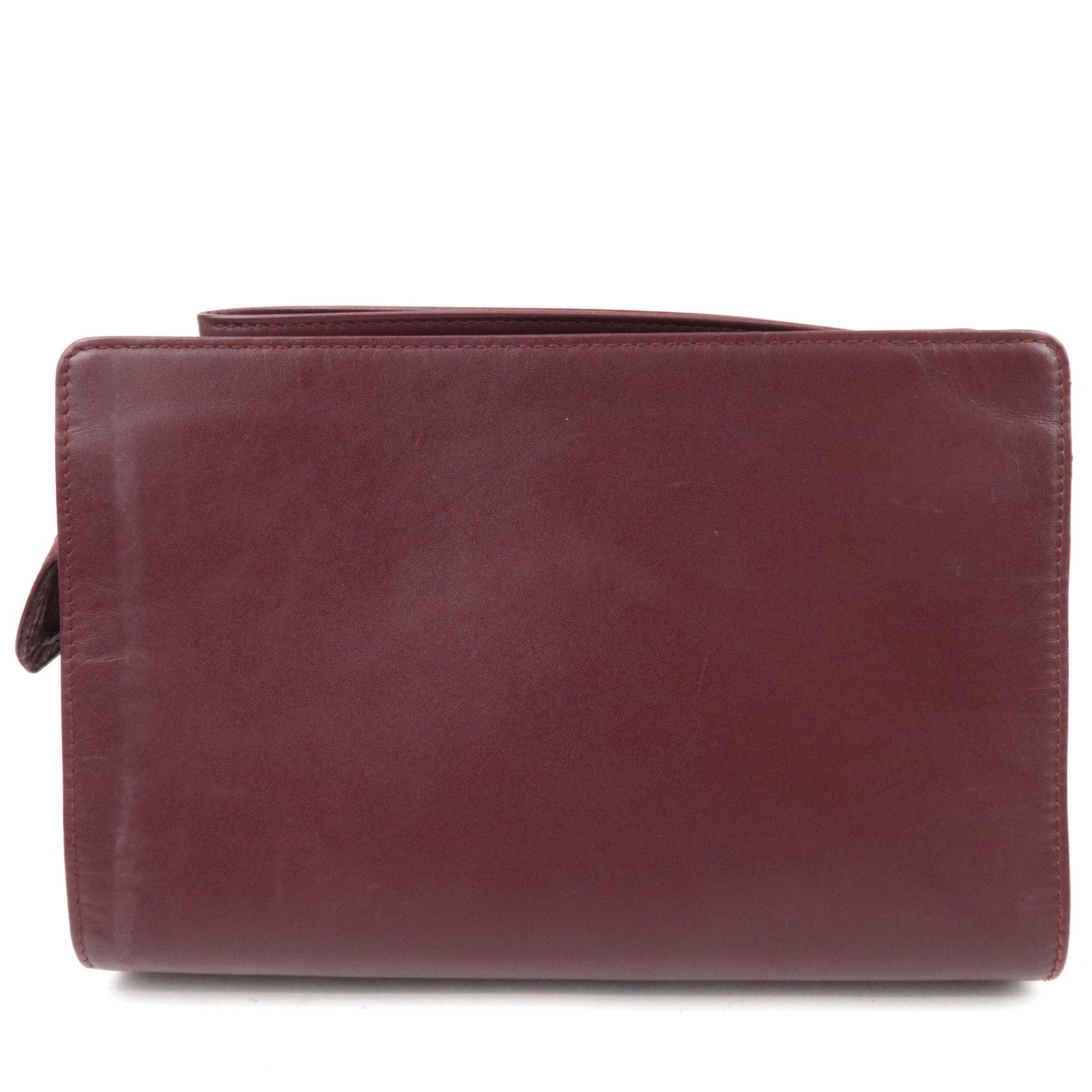 Cartier Must Line Leather Clutch Bag Bordeaux