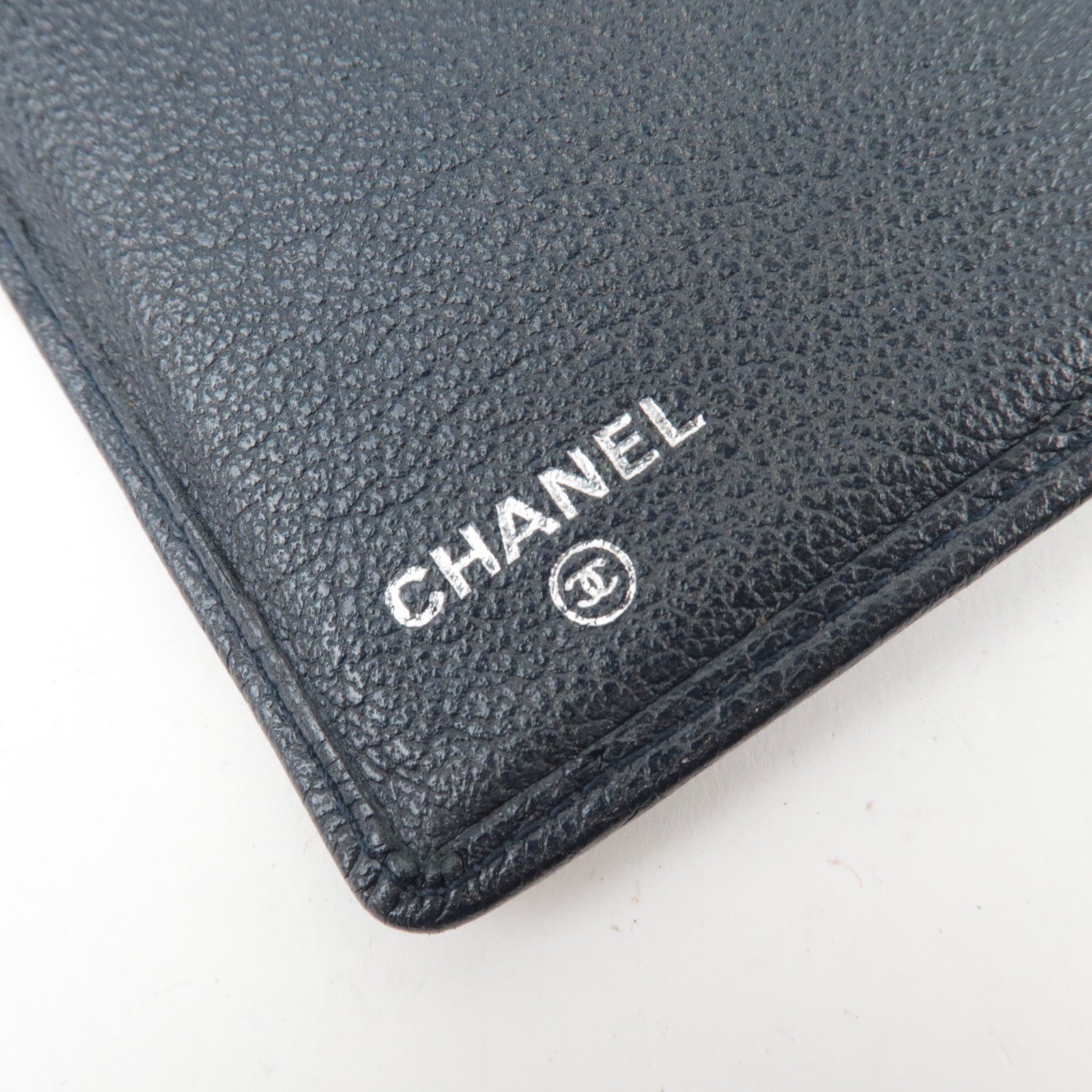 CHANEL Camellia Leather Long Wallet Black