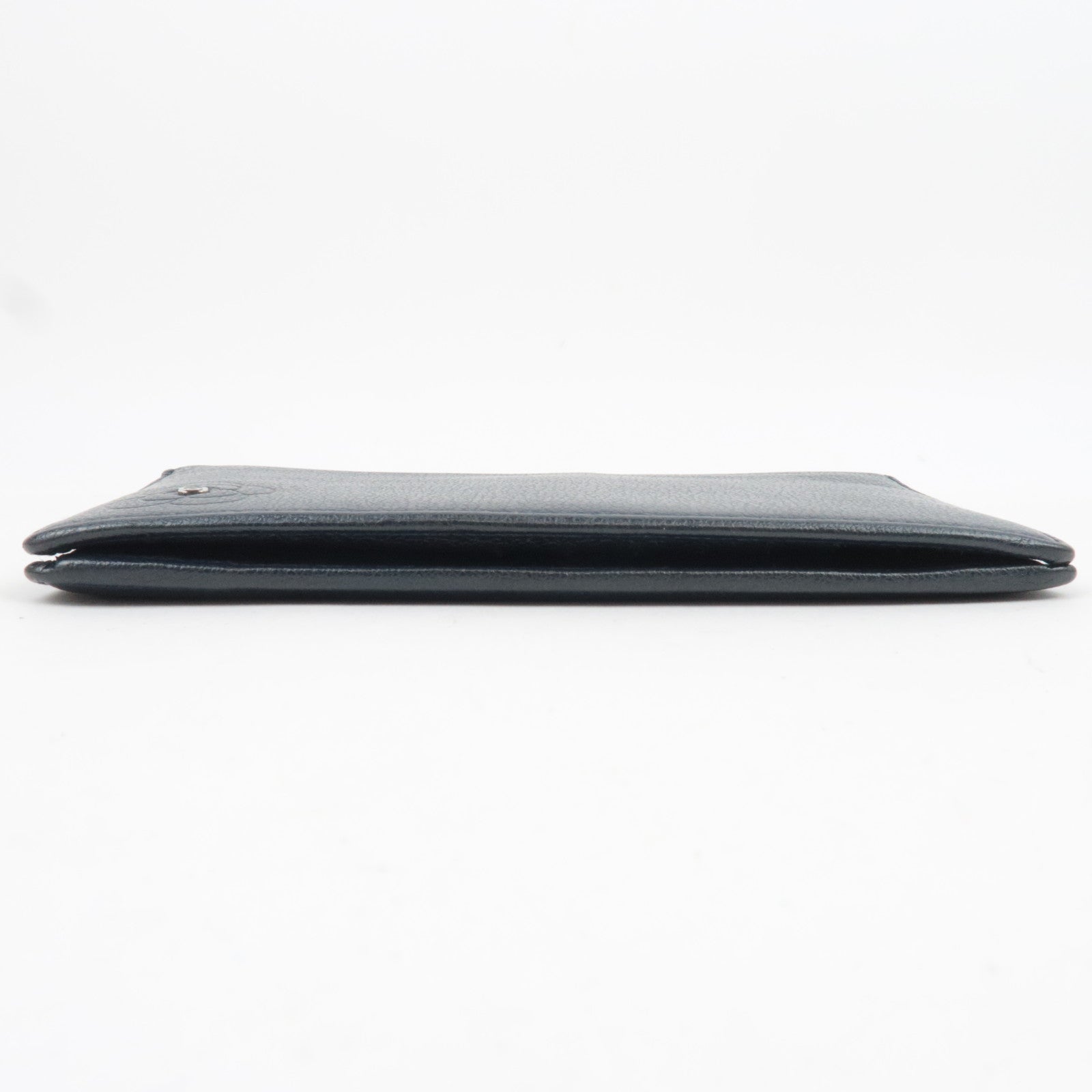CHANEL Camellia Leather Long Wallet Black