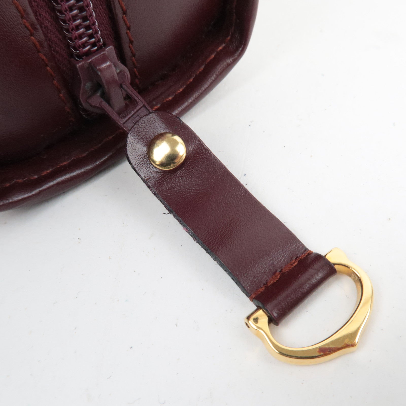 Cartier Must Line Leather Clutch Bag Bordeaux