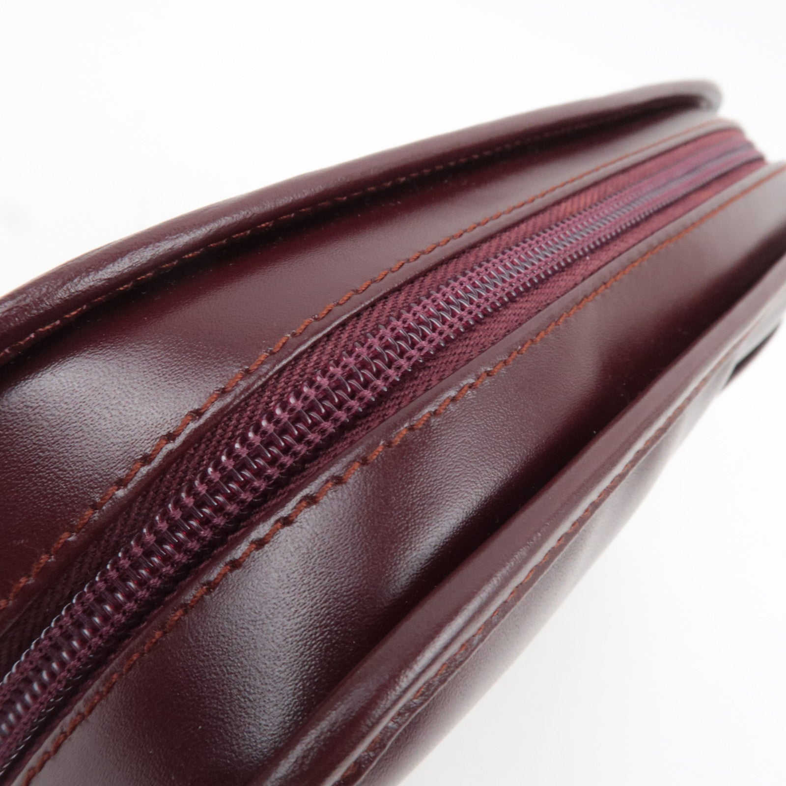 Cartier Must Line Leather Clutch Bag Bordeaux