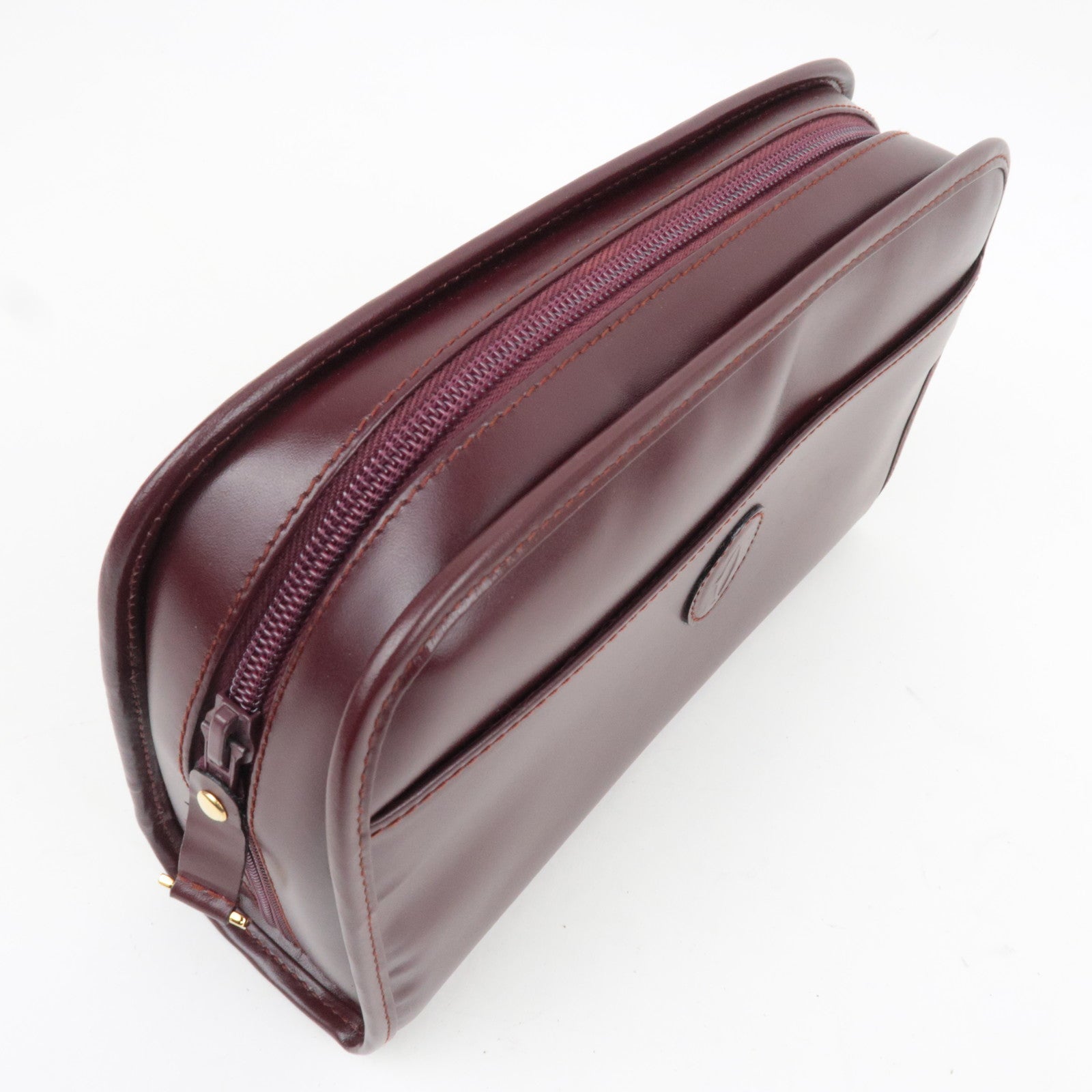 Cartier Must Line Leather Clutch Bag Bordeaux