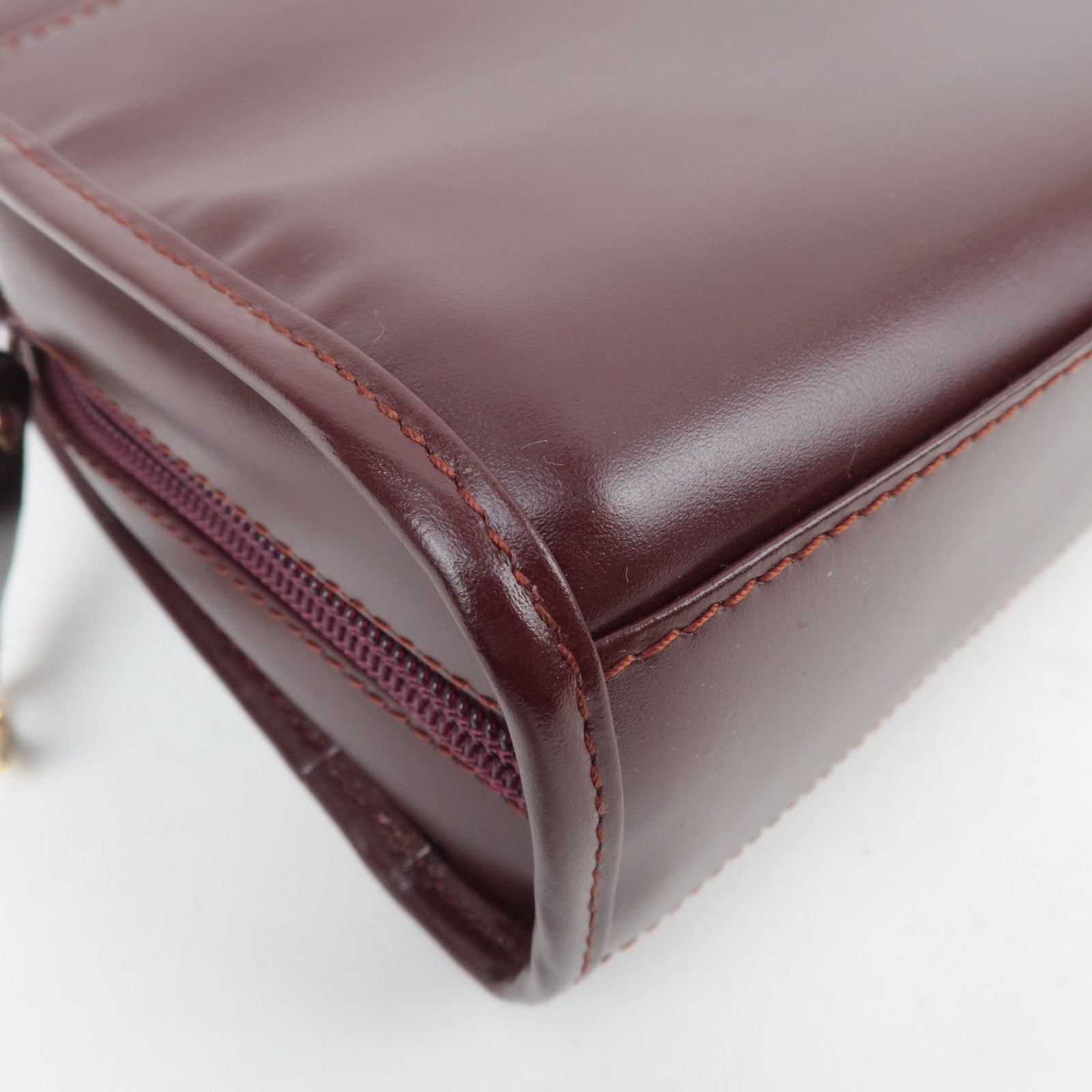 Cartier Must Line Leather Clutch Bag Bordeaux
