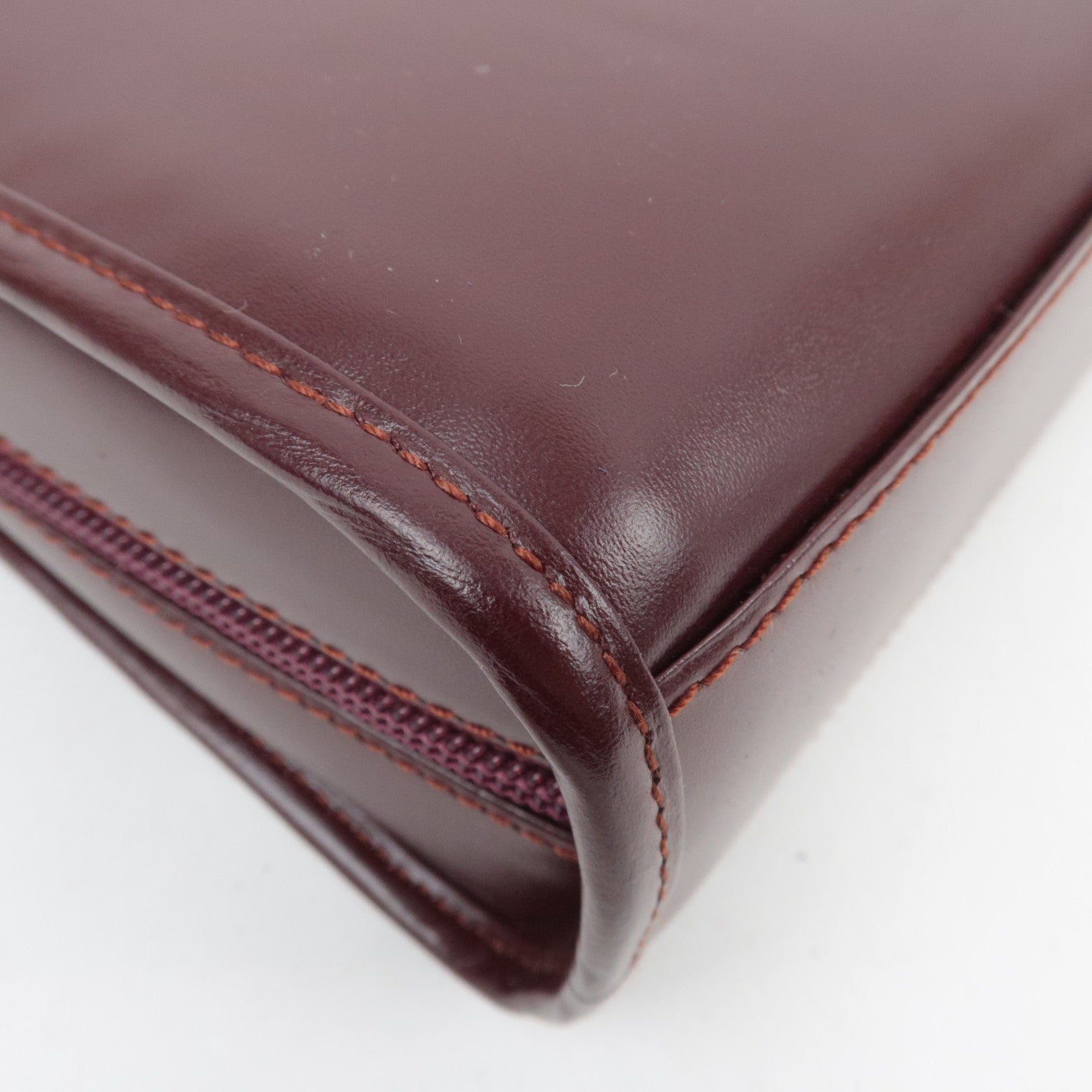 Cartier Must Line Leather Clutch Bag Bordeaux