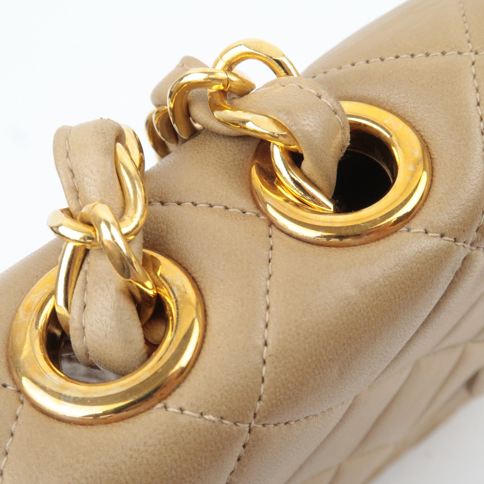 CHANEL Jumbo Matelasse 30 Lambskin Chain Shoulder Bag Beige