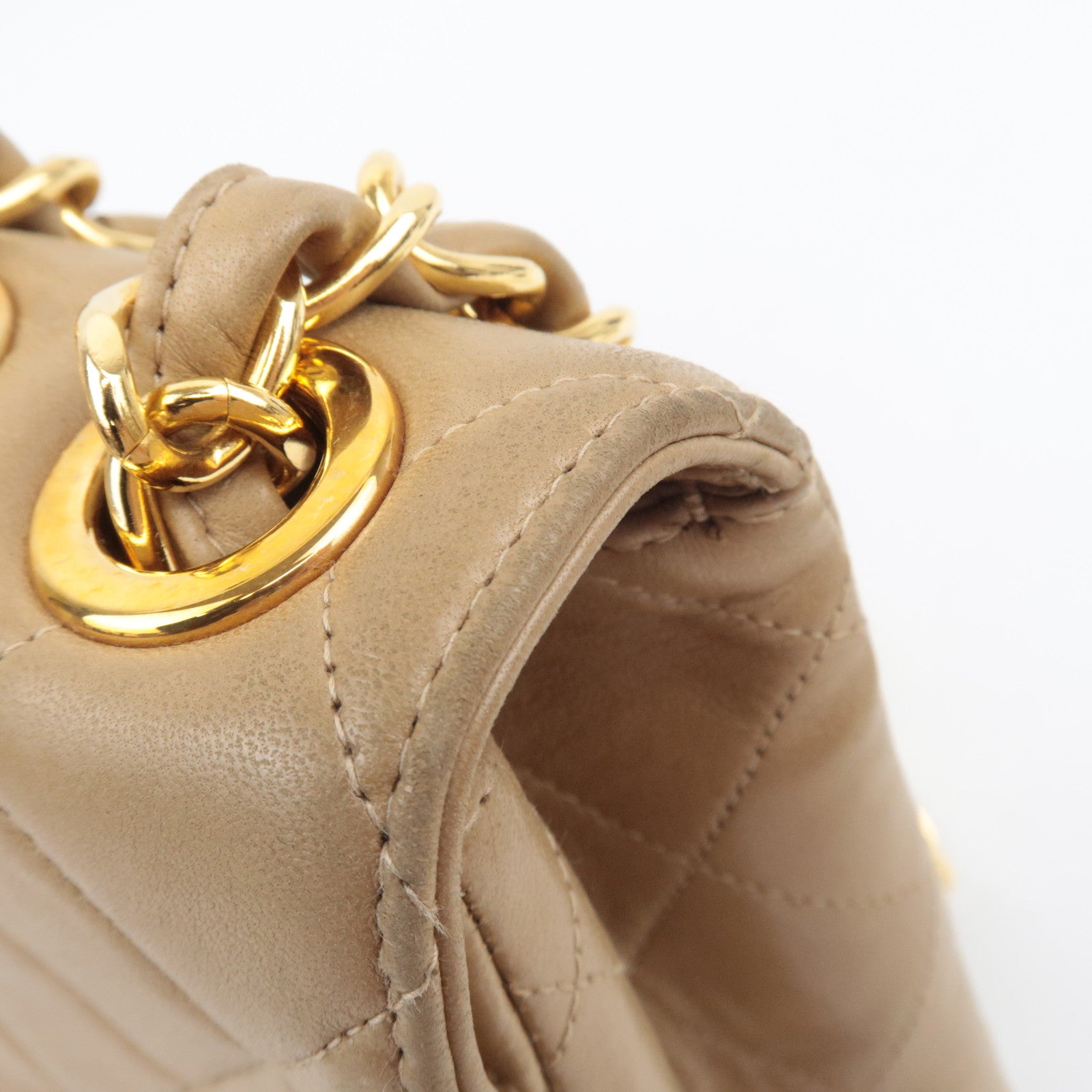CHANEL Jumbo Matelasse 30 Lambskin Chain Shoulder Bag Beige