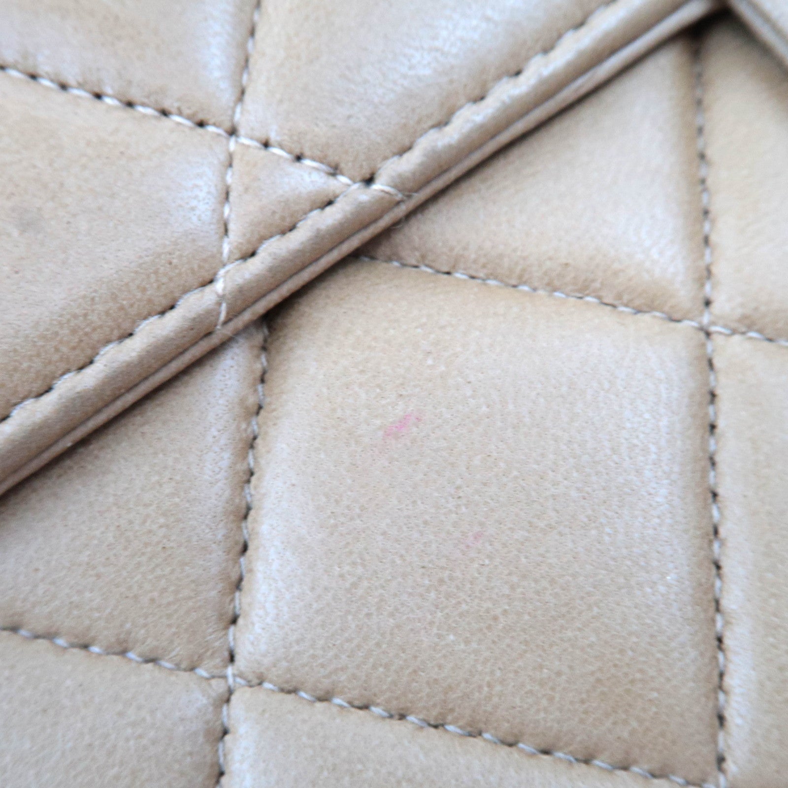 CHANEL Jumbo Matelasse 30 Lambskin Chain Shoulder Bag Beige