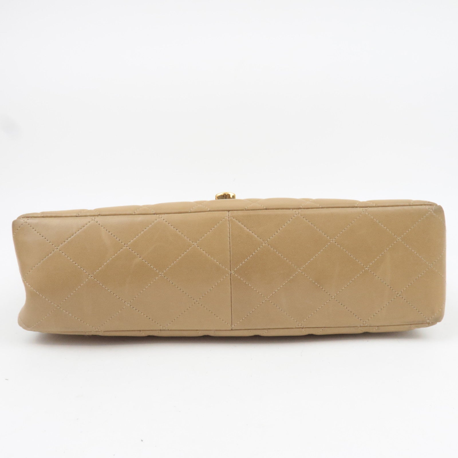 CHANEL Jumbo Matelasse 30 Lambskin Chain Shoulder Bag Beige