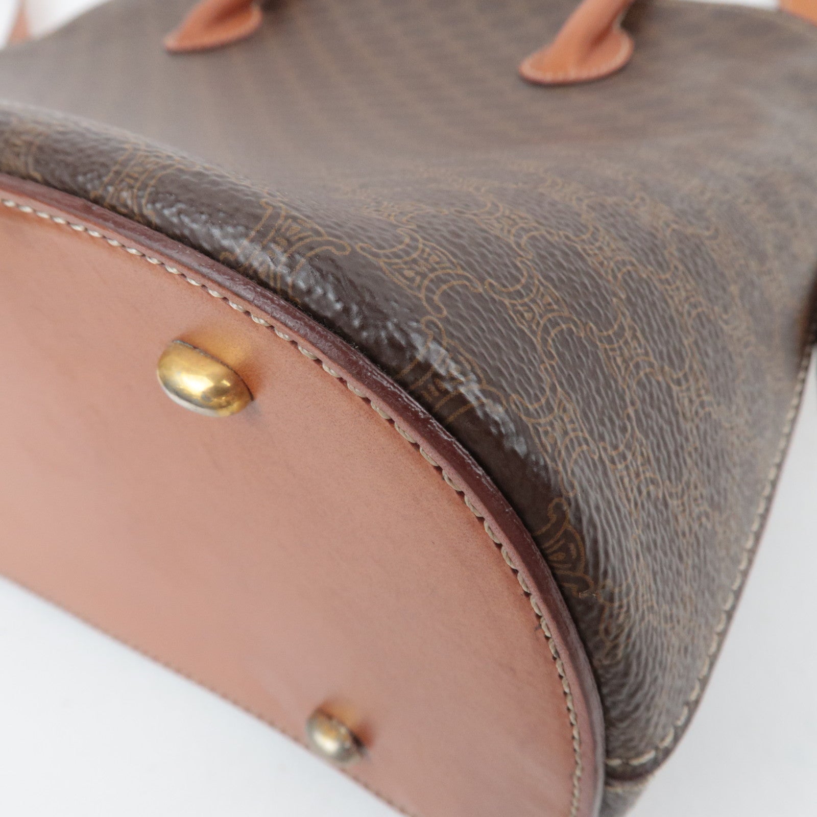 CELINE Macadam PVC Leather 2Way Handbag Brown