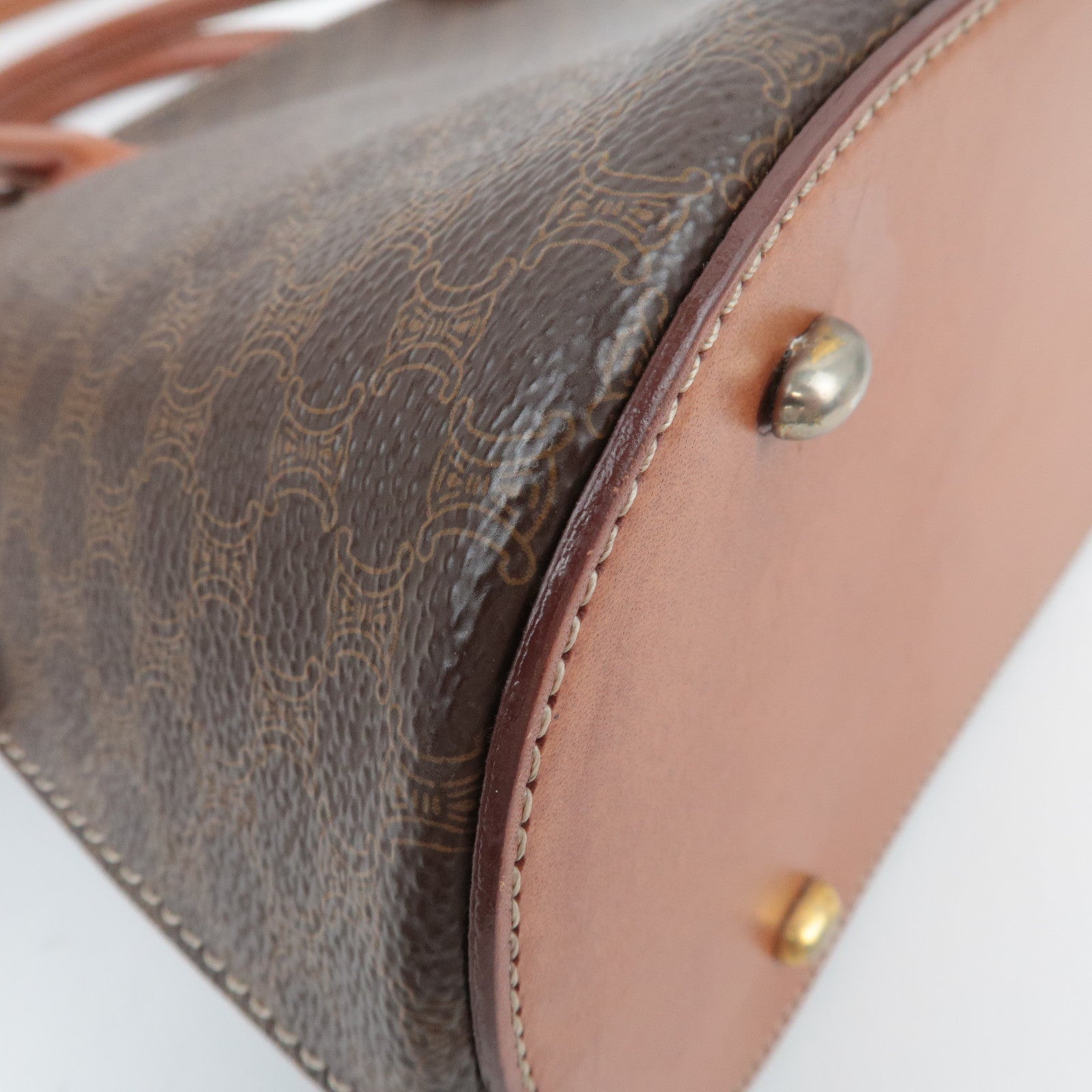 CELINE Macadam PVC Leather 2Way Handbag Brown