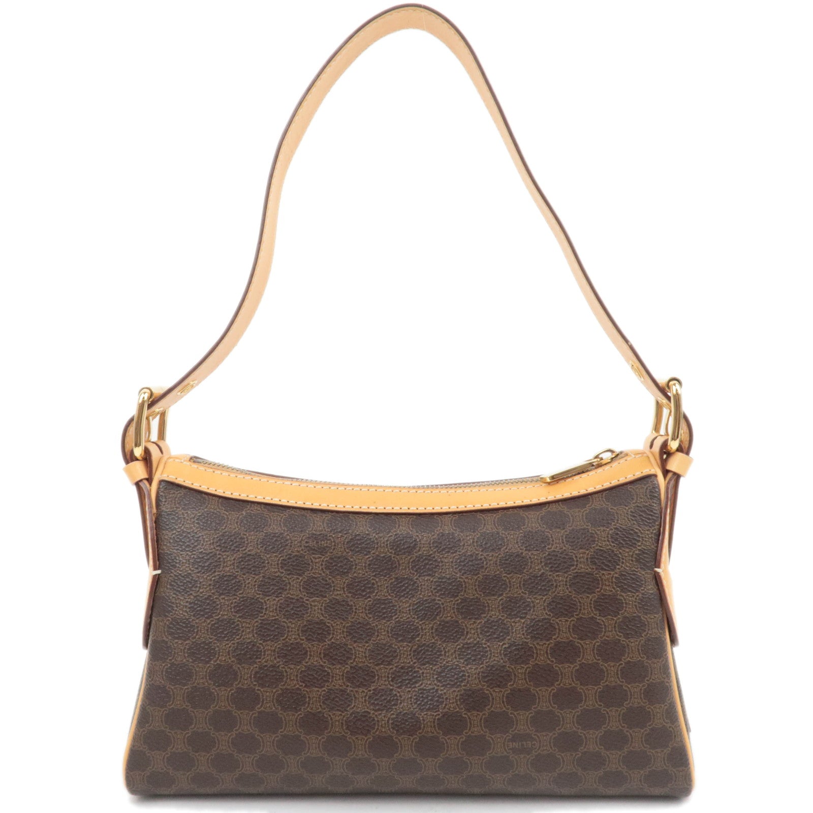 CELINE Macadam PVC Leather Shoulder Bag Brown