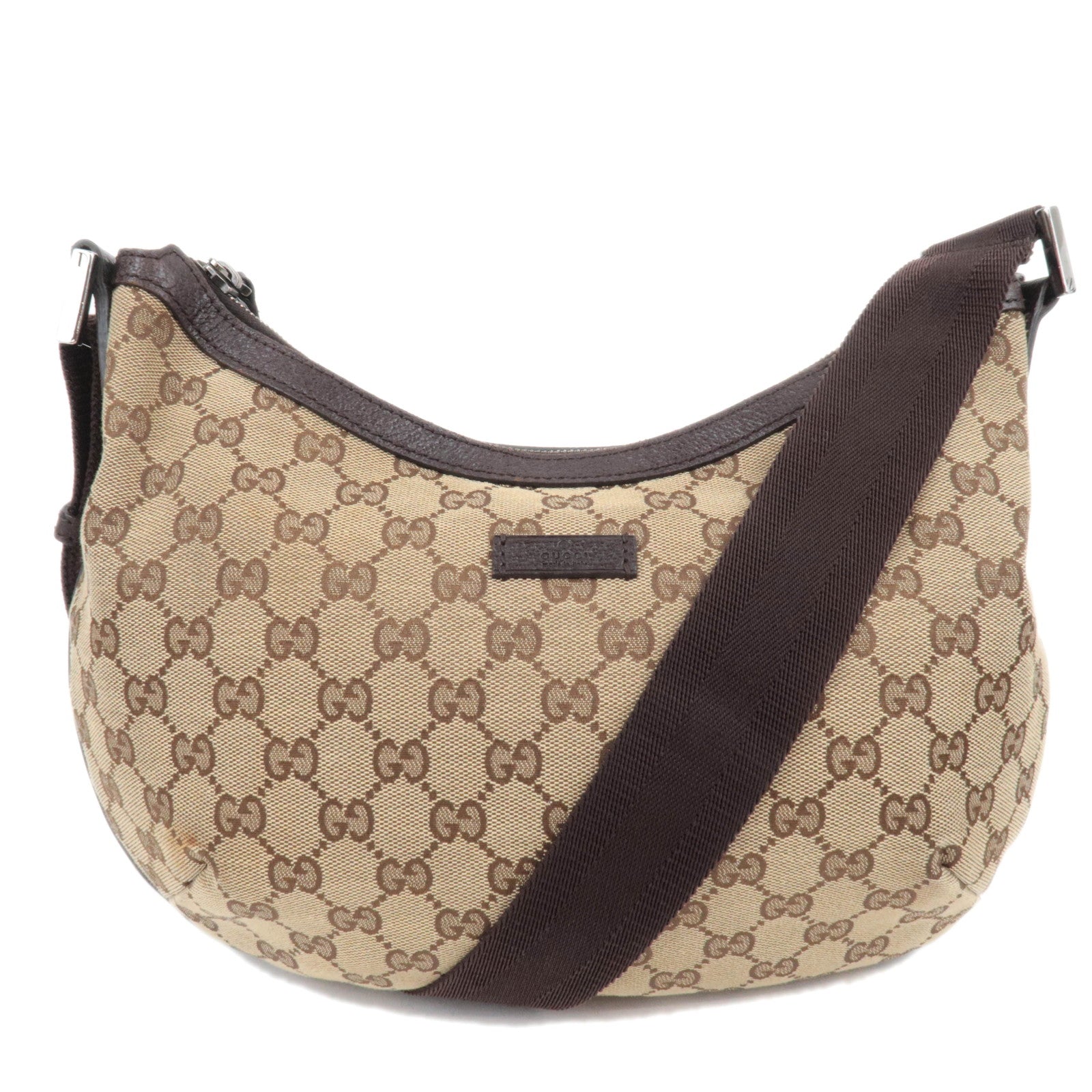 GUCCI GG Canvas Shoulder Bag Beige Brown 18109287886