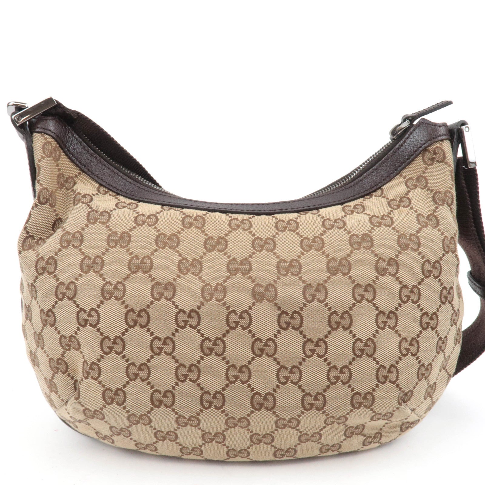 GUCCI GG Canvas Shoulder Bag Beige Brown 181092