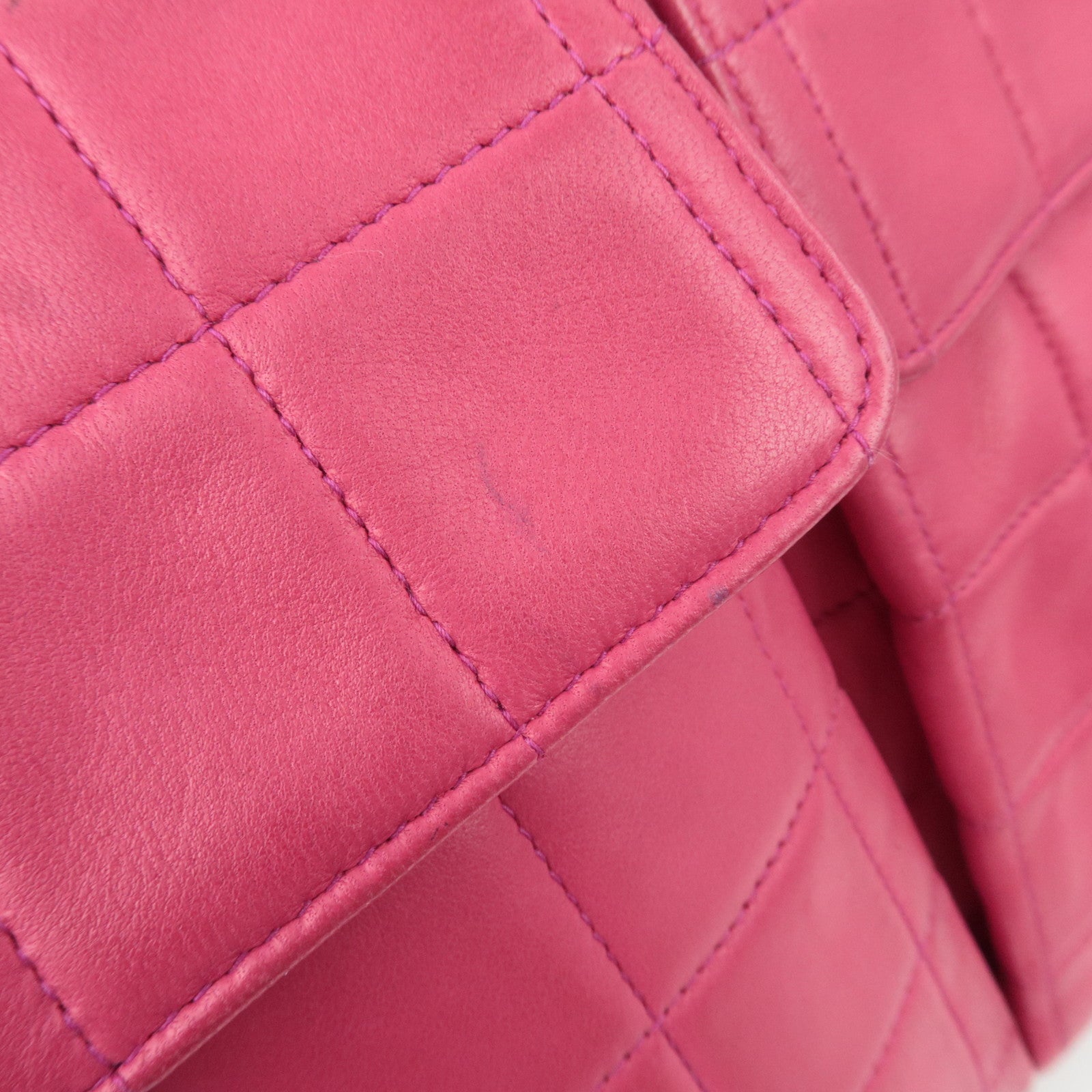 CHANEL 2.55 Chocolate Bar Lambskin Chain Shoulder Bag Pink