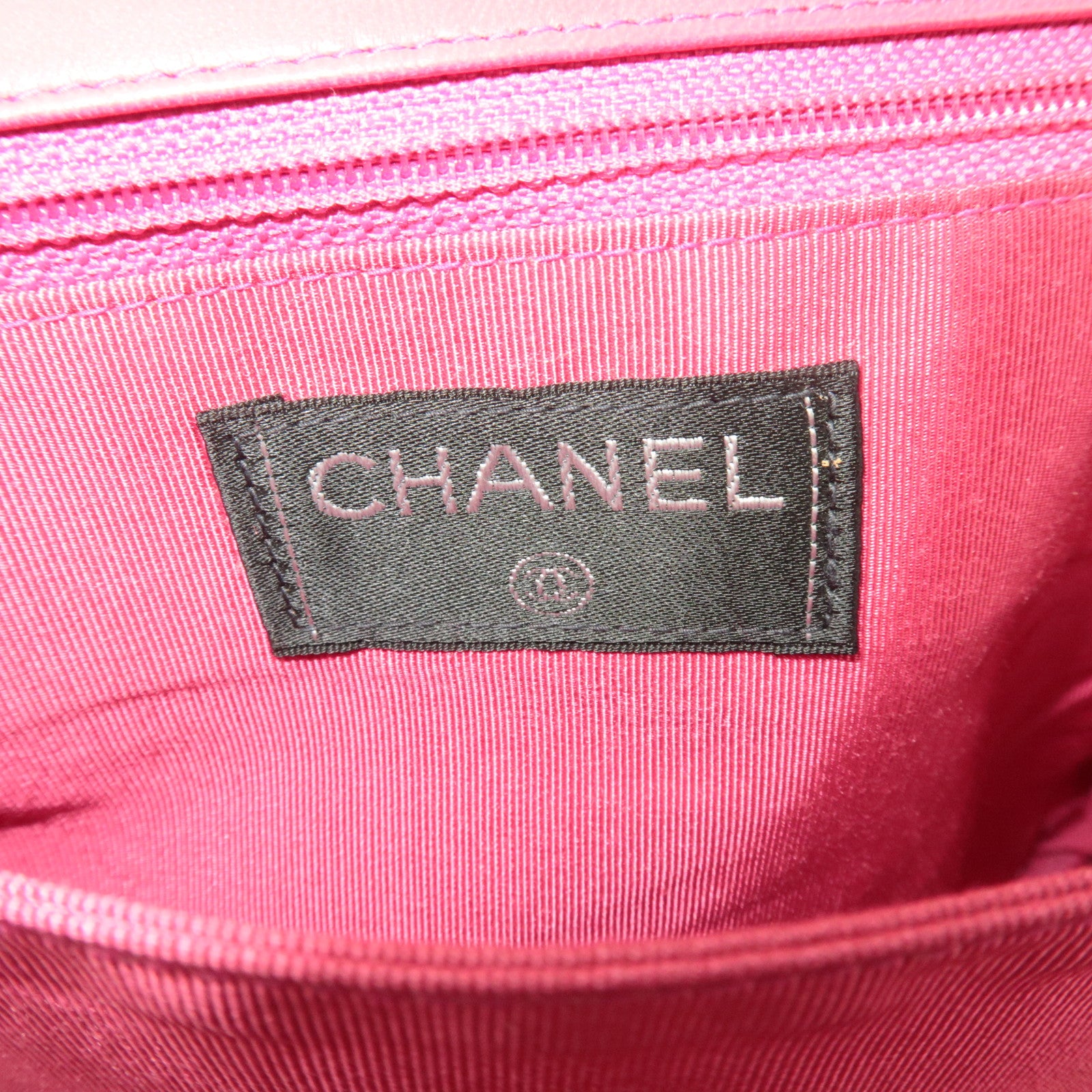 CHANEL 2.55 Chocolate Bar Lambskin Chain Shoulder Bag Pink