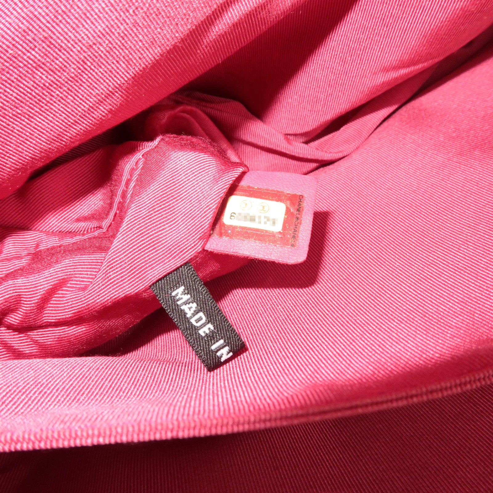 CHANEL 2.55 Chocolate Bar Lambskin Chain Shoulder Bag Pink