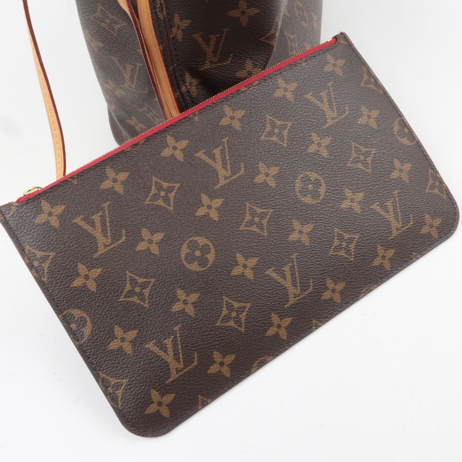 Louis Vuitton Monogram Neverfull MM Tote Bag Cerise M41177