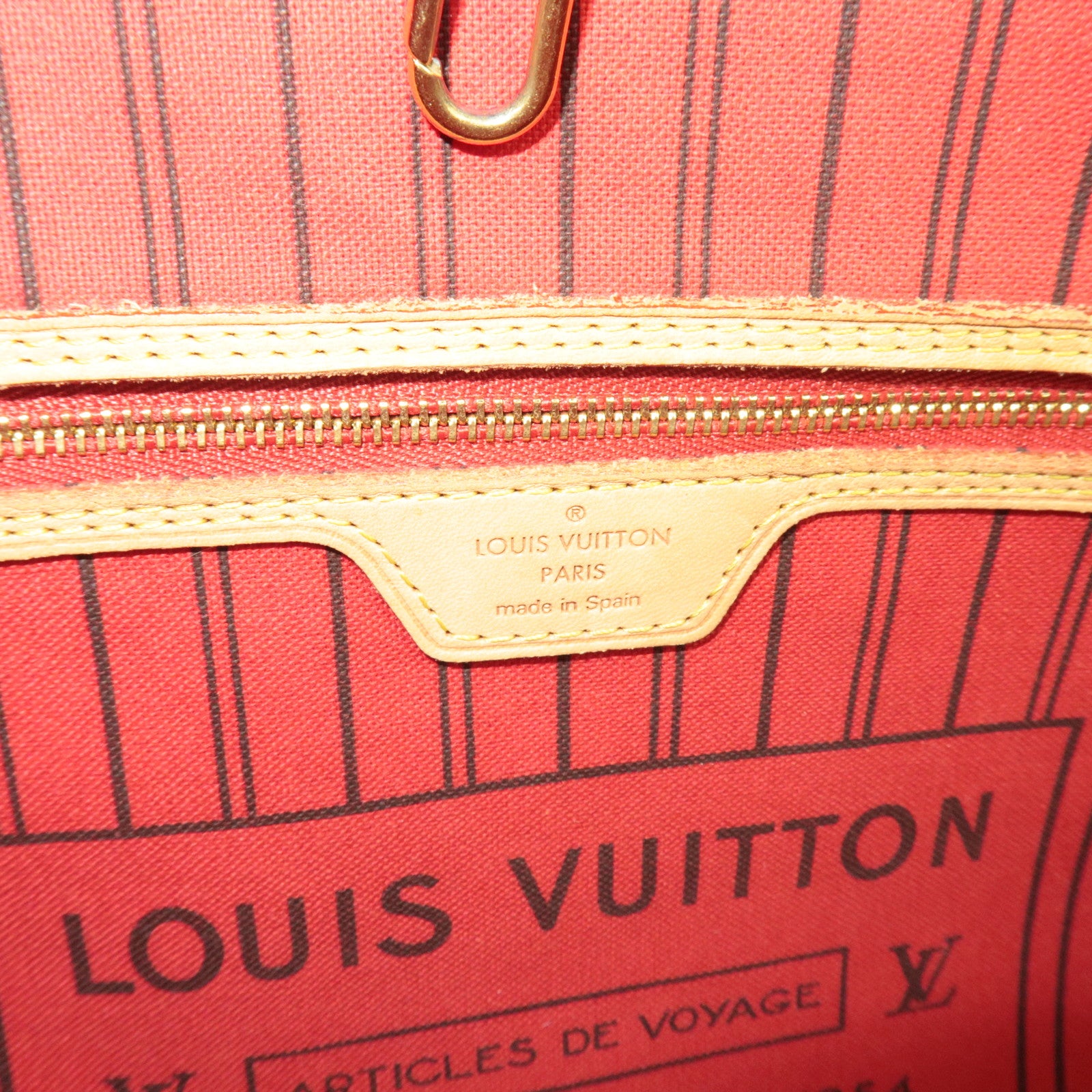 Louis Vuitton Monogram Neverfull MM Tote Bag Cerise M41177