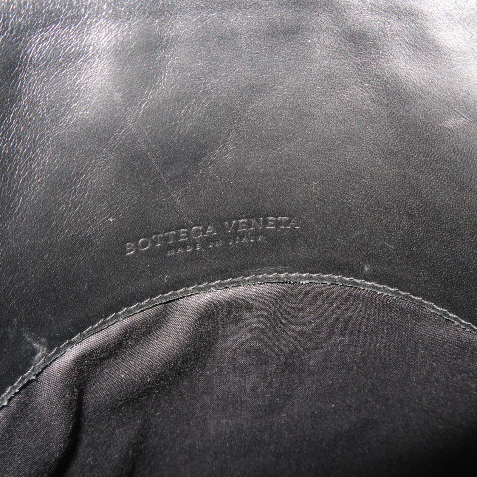 BOTTEGA VENETA Intrecciato Leather Shoulder Bag Black 161623