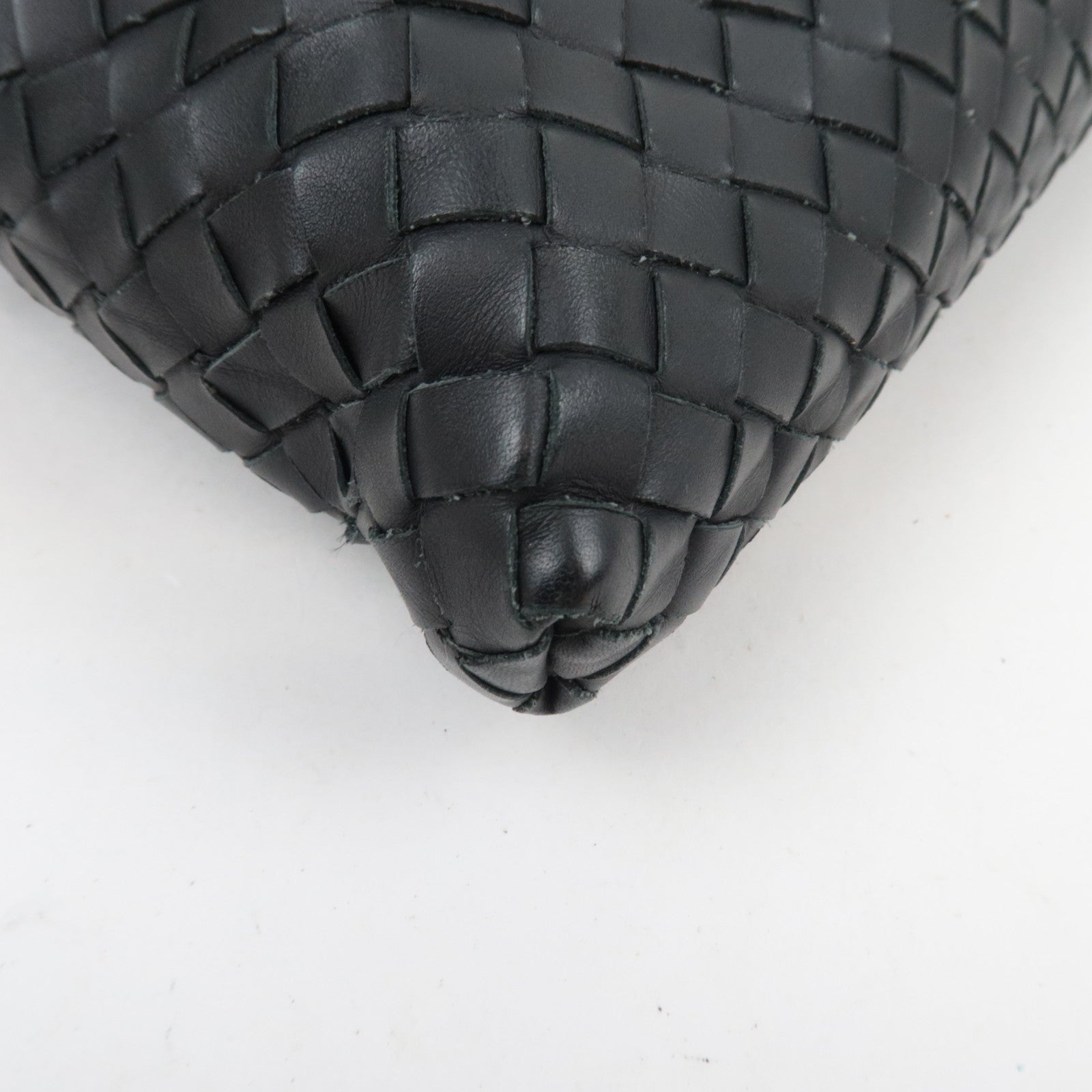 BOTTEGA VENETA Intrecciato Leather Shoulder Bag Black 161623