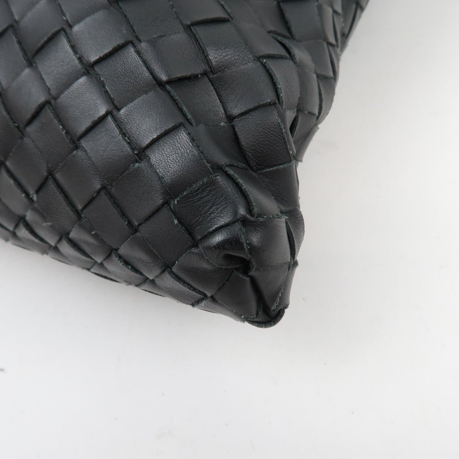 BOTTEGA VENETA Intrecciato Leather Shoulder Bag Black 161623