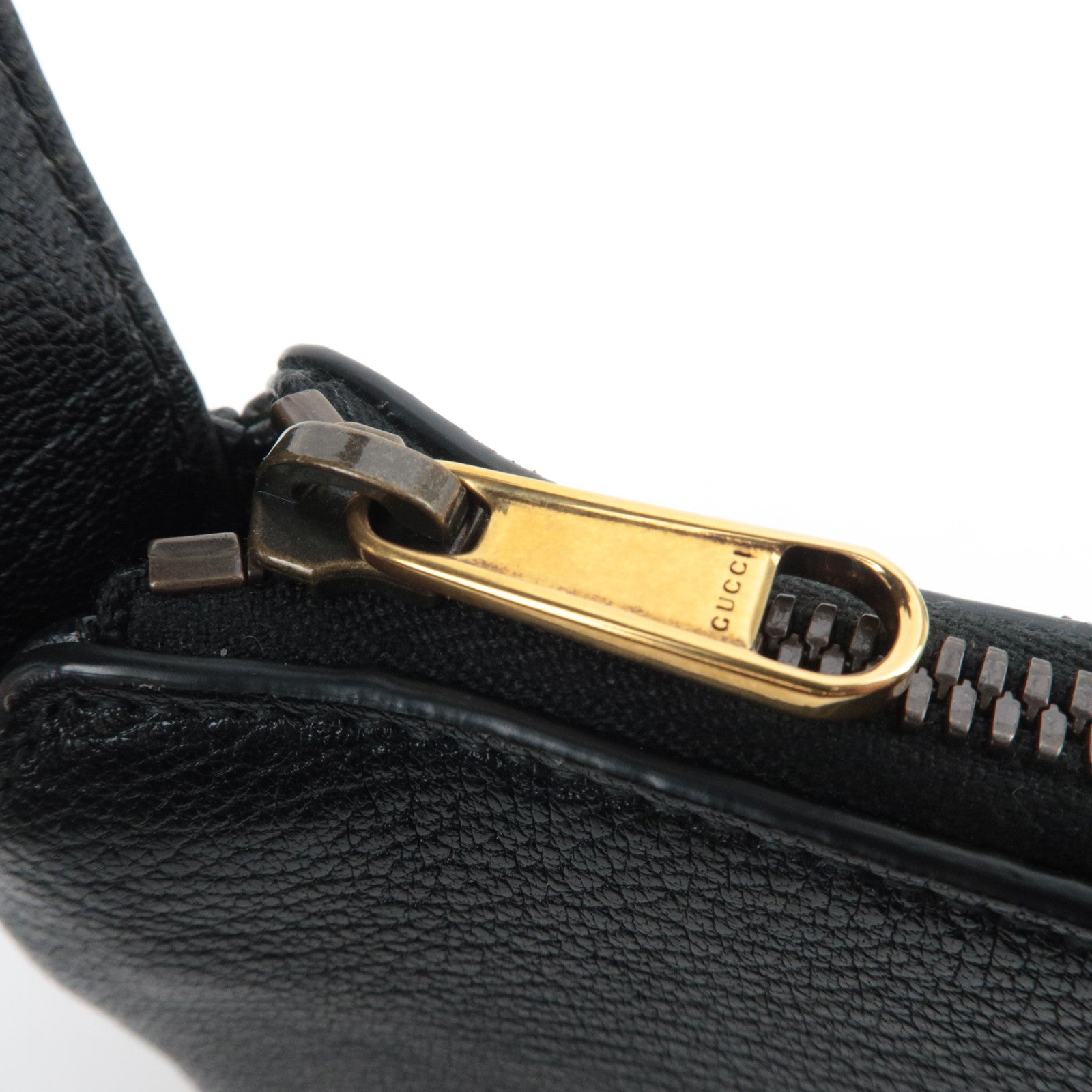 GUCCI GG Marmont Aphrodite Leather Mini Shoulder Bag Black 739076