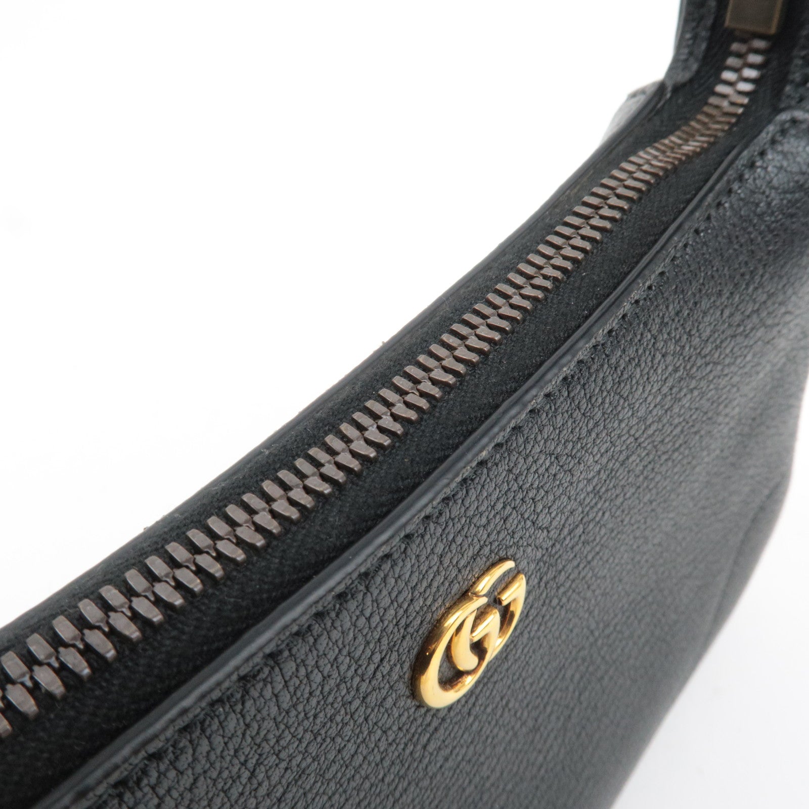 GUCCI GG Marmont Aphrodite Leather Mini Shoulder Bag Black 739076