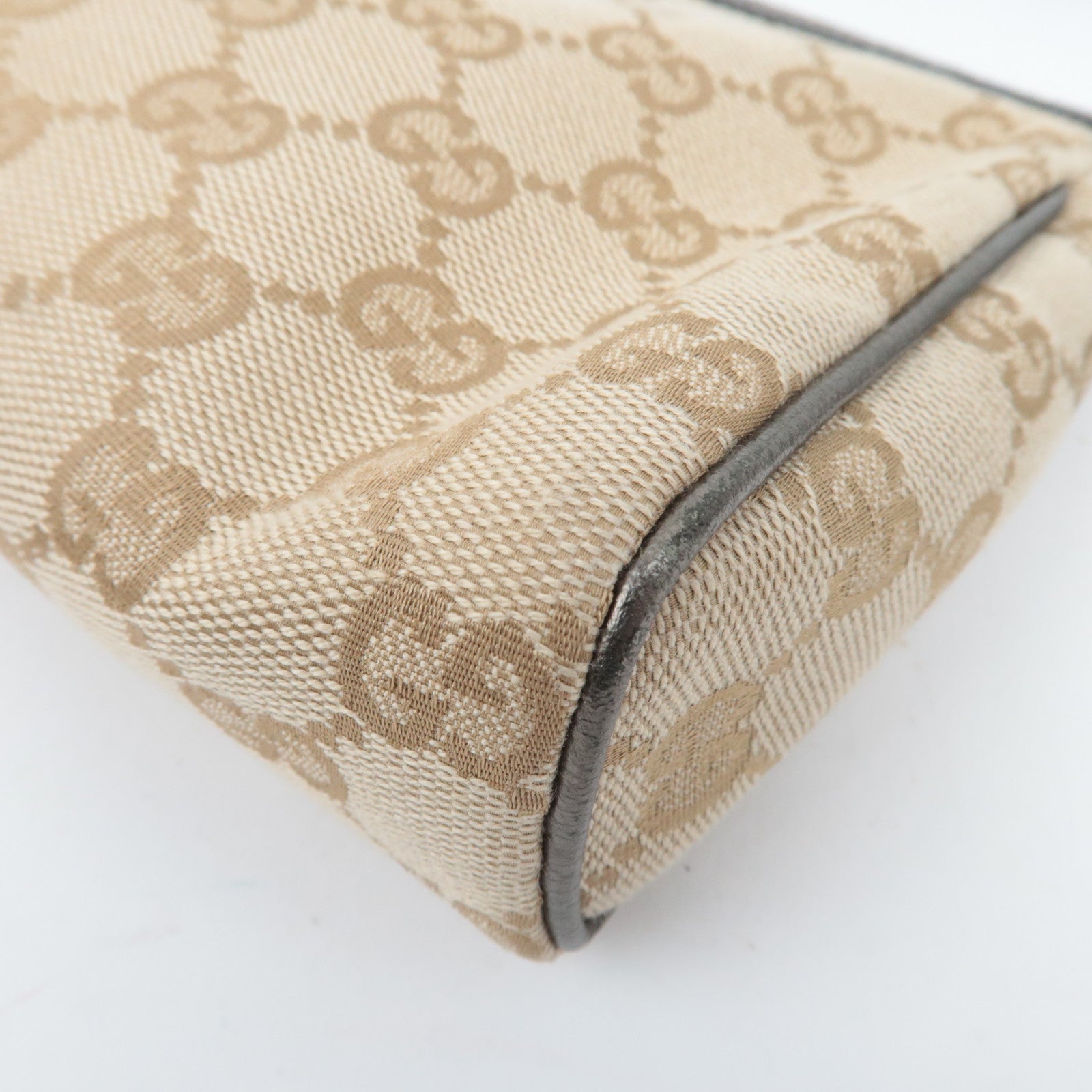 GUCCI Abby GG Canvas Small Shoulder Bag Beige Silver 145750