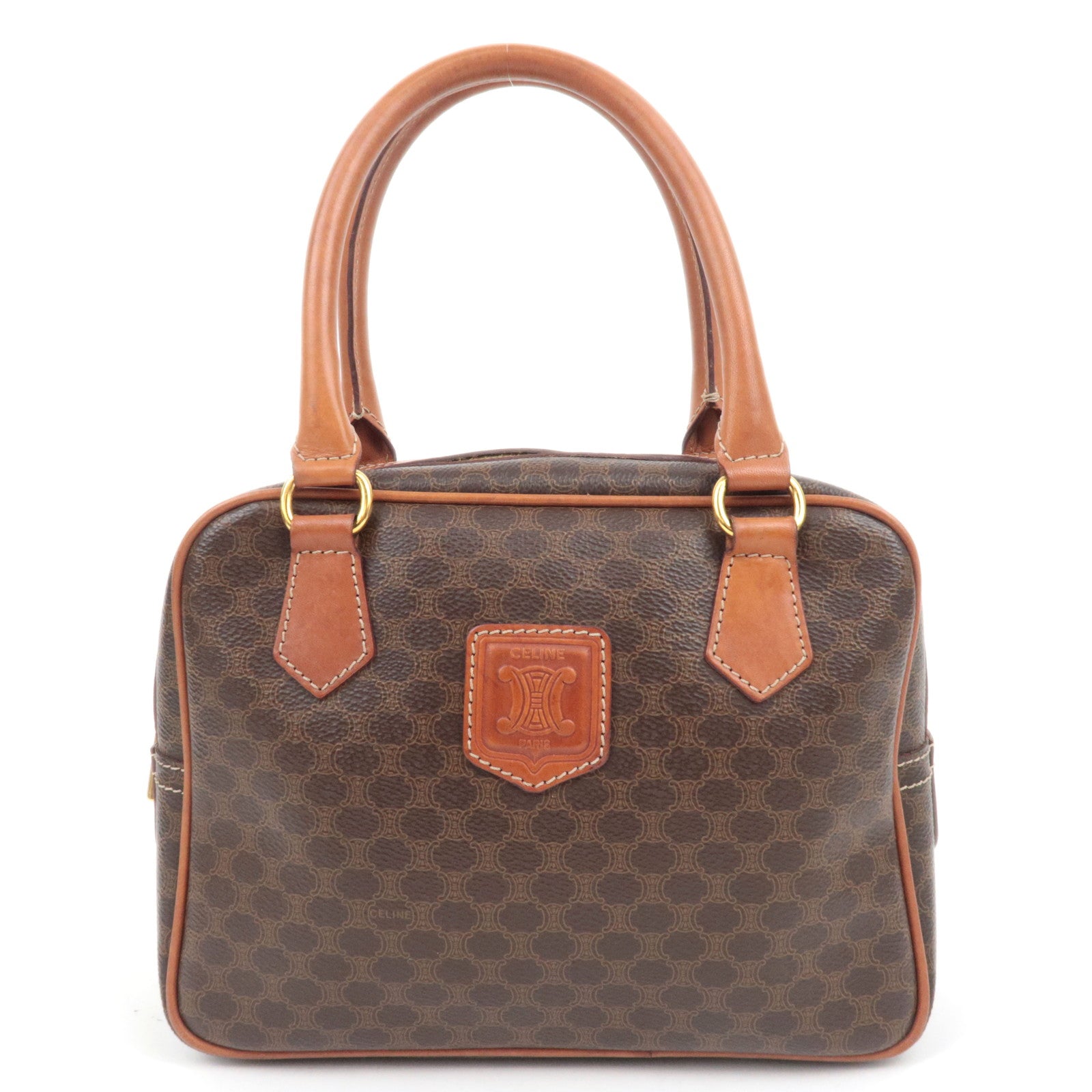 CELINE Macadam PVC Leather Handbag Brown87952