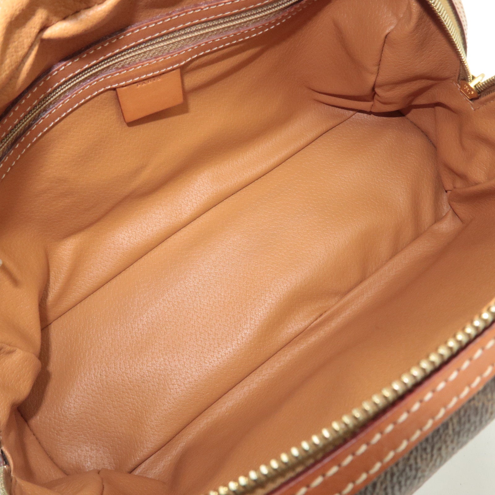 CELINE Macadam PVC Leather Handbag Brown