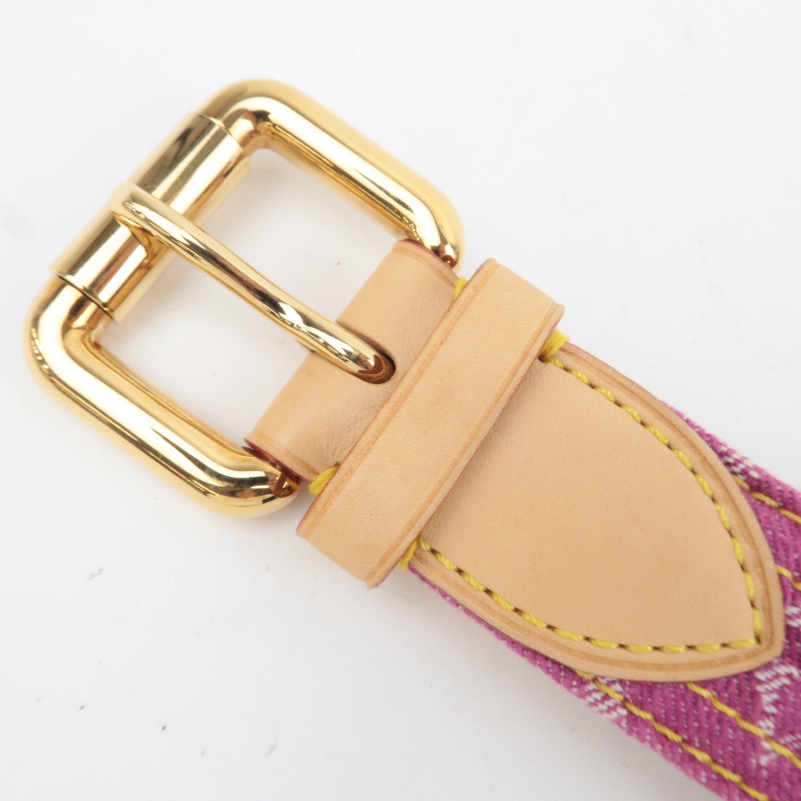 Louis Vuitton Monogram Denim Ceinture 80/32 Belt Fuchsia M6925