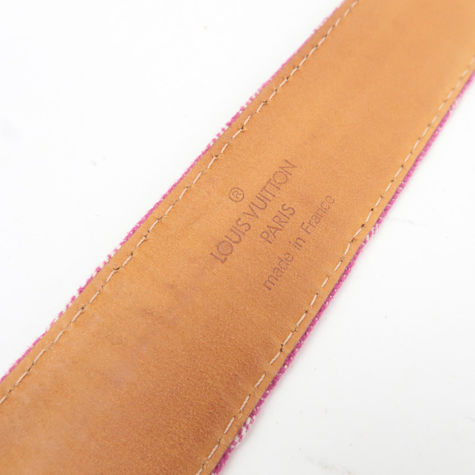 Louis Vuitton Monogram Denim Ceinture 80/32 Belt Fuchsia M6925