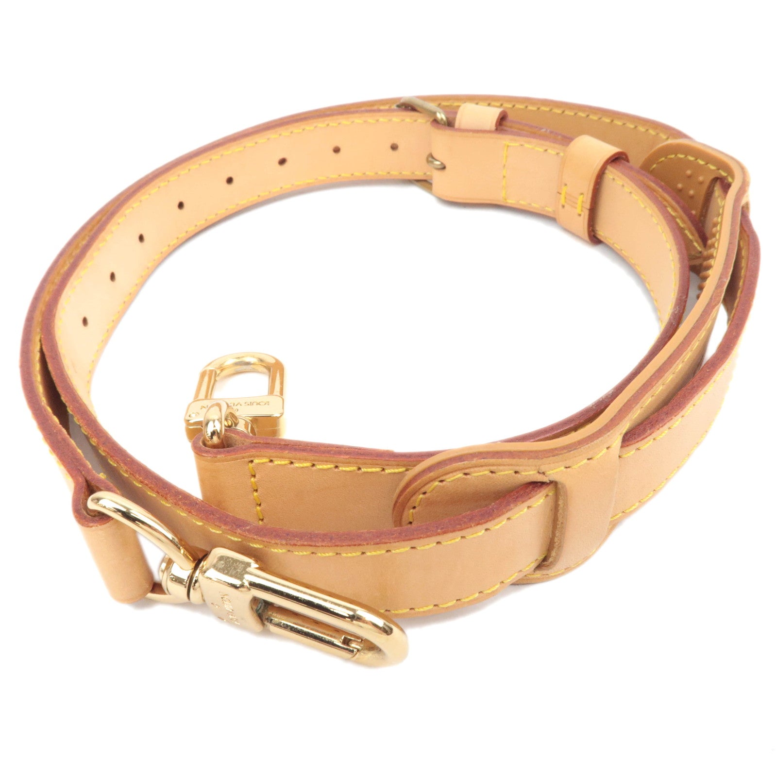 Louis Vuitton Leather Shoulder Strap For Keepall Bag Beige87962